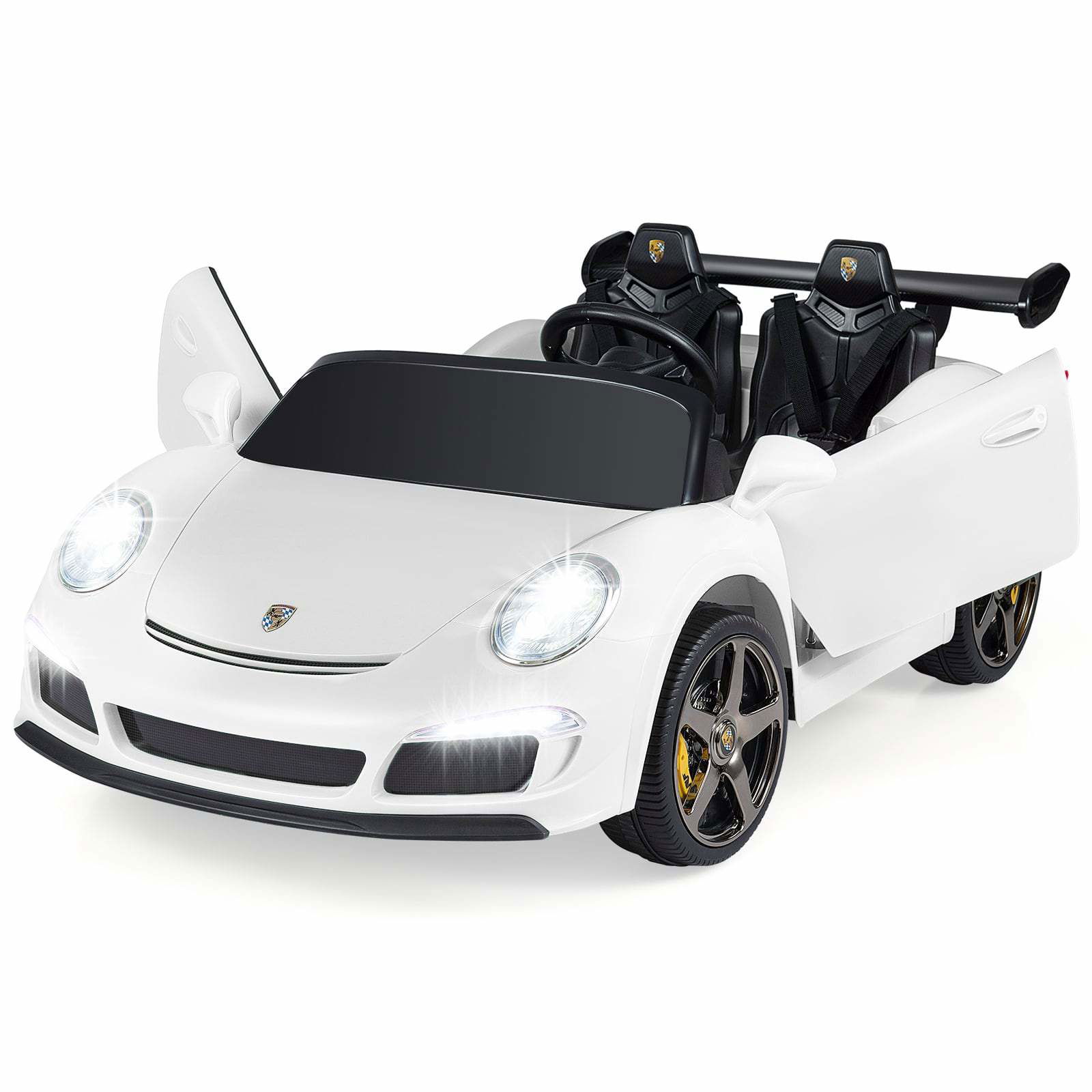 Børne 12V elbil med fjernbetjening, LED-lys og firehjulstræk