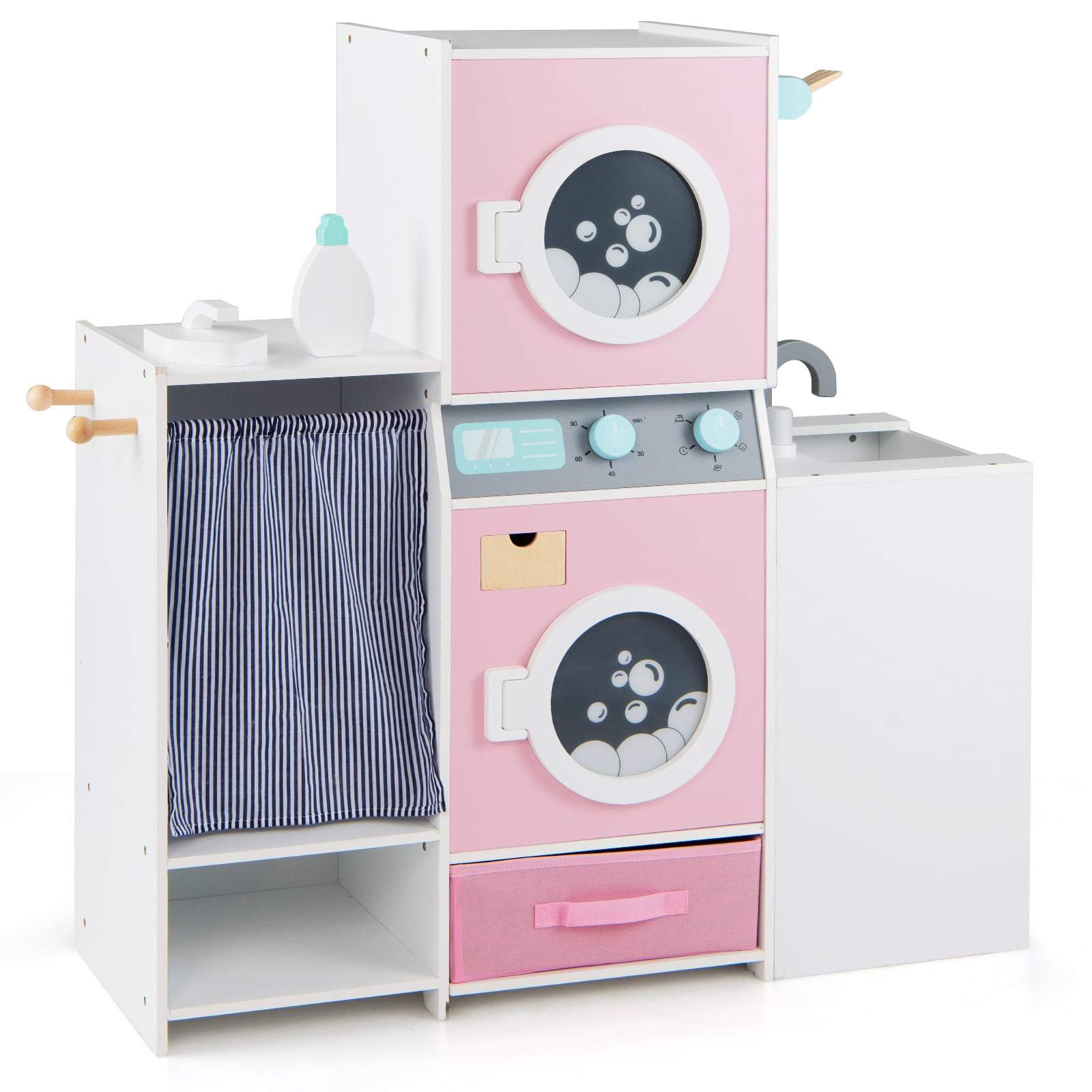 Tvättstuga i trä för barn – tvättmaskin, strykjärn, förvaring | Hem & Hobby | Pryloteket