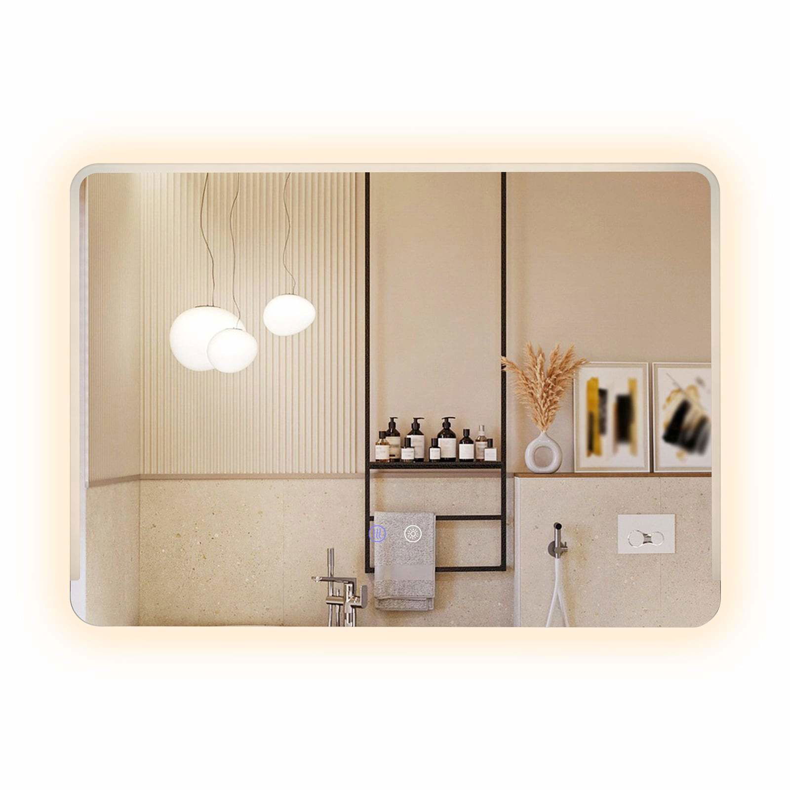 LED badeværelsesspejl – Anti-dug, dæmpbar, 70x50 cm