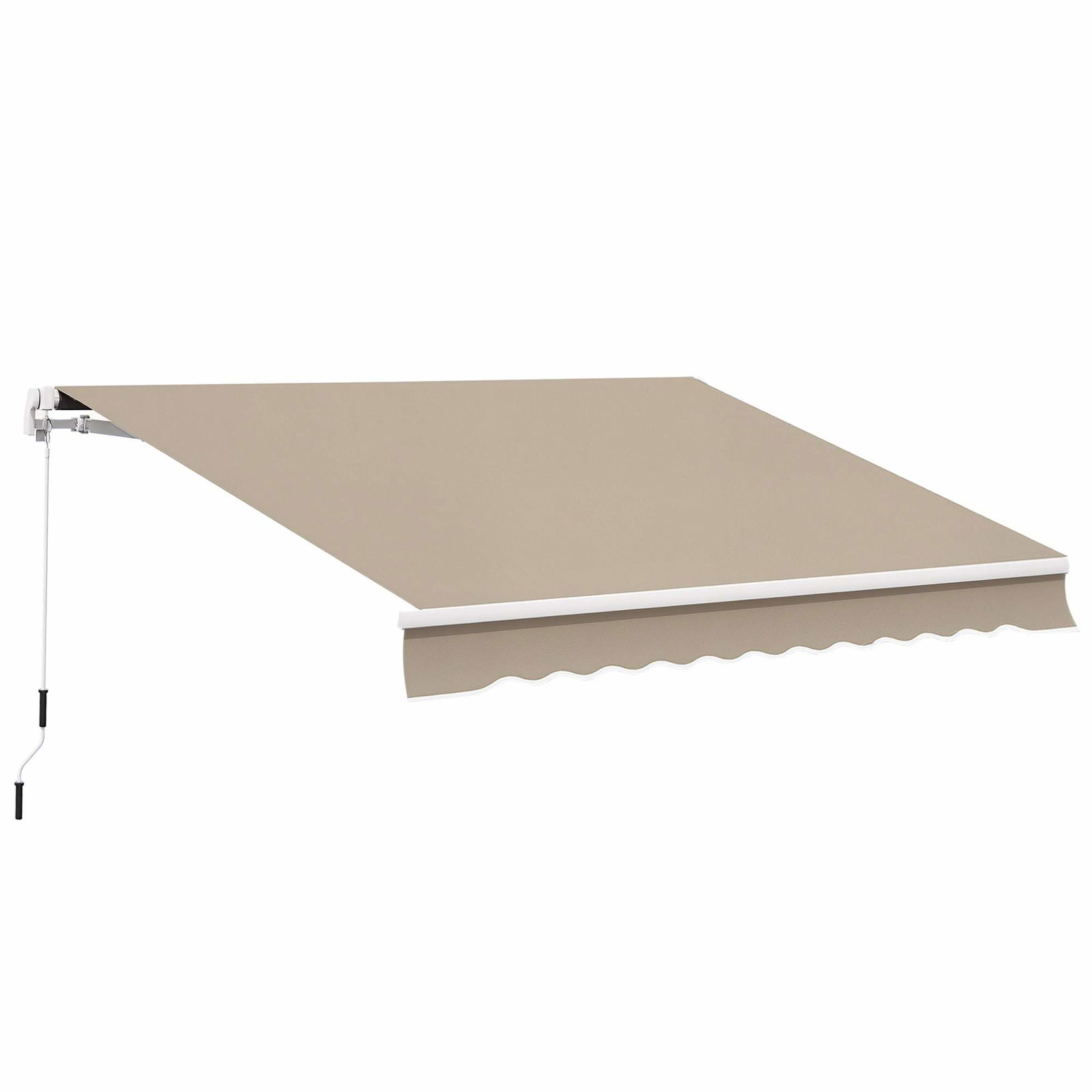 Justerbar terrassemarkise, 3,95 x 3m, beige, vejrbestandig