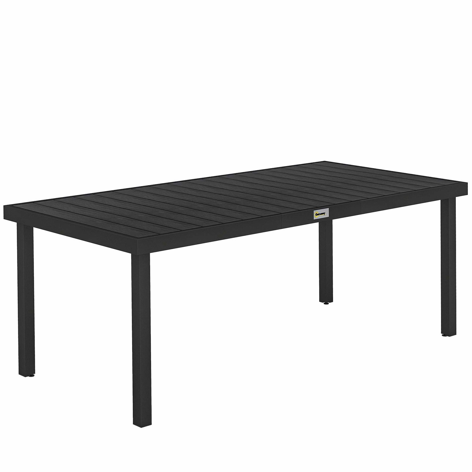 Udendørs spisebord til 8 personer – Vejrbestandig, Sort, 190x90 cm