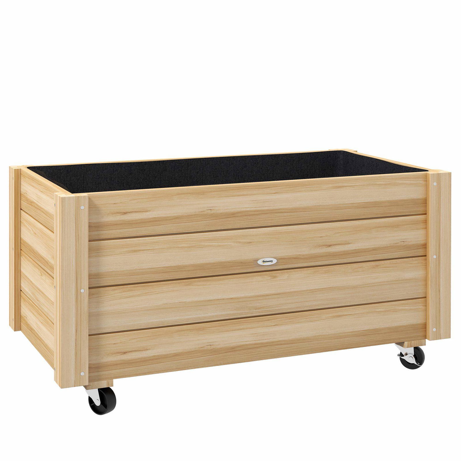 Mobil upphöjd trädgårdsbädd – väderbeständigt trä, 4 hjul | Hem & Hobby | Pryloteket