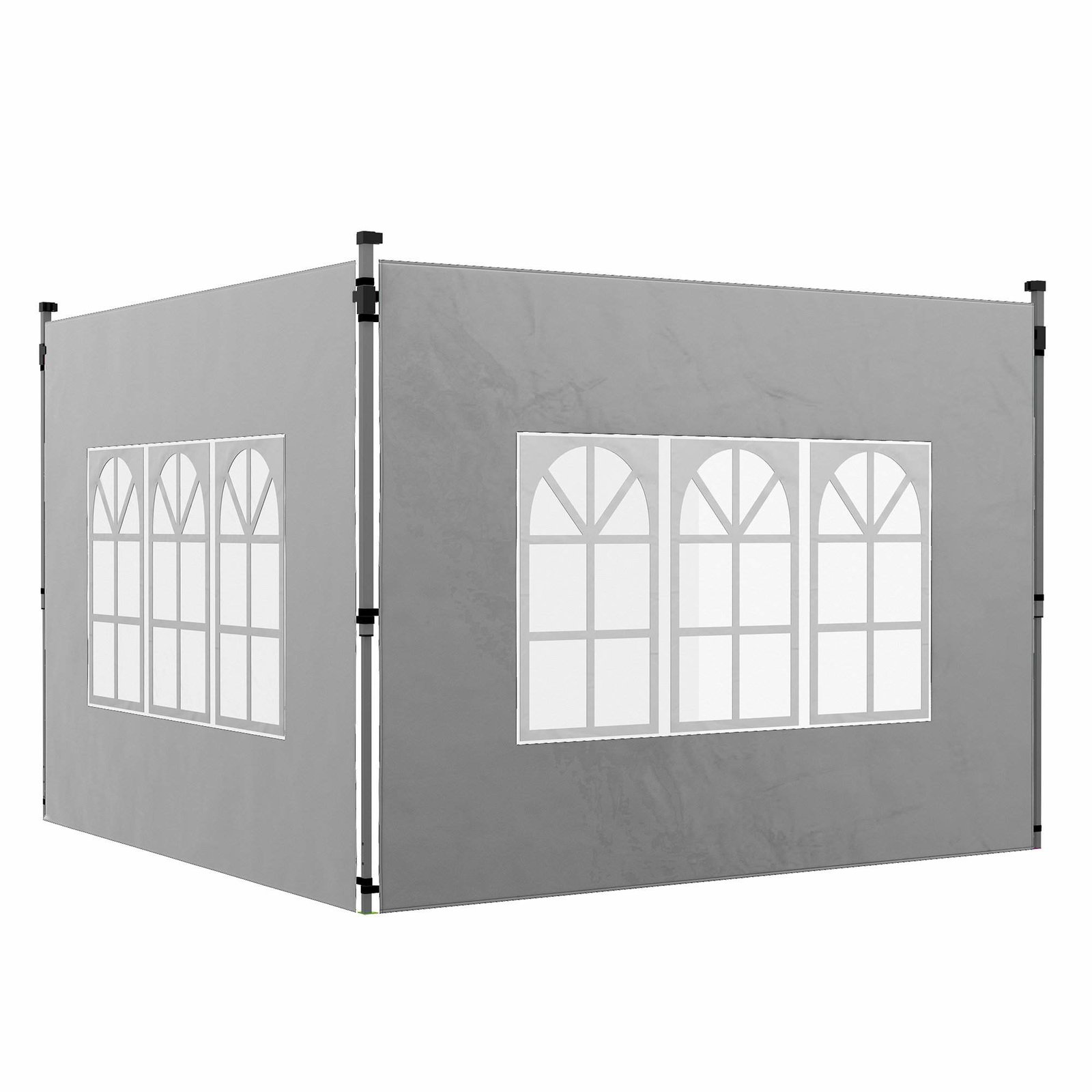 Vandtætte sidepaneler til pavillon med vinduer, 3x3/3x4 m
