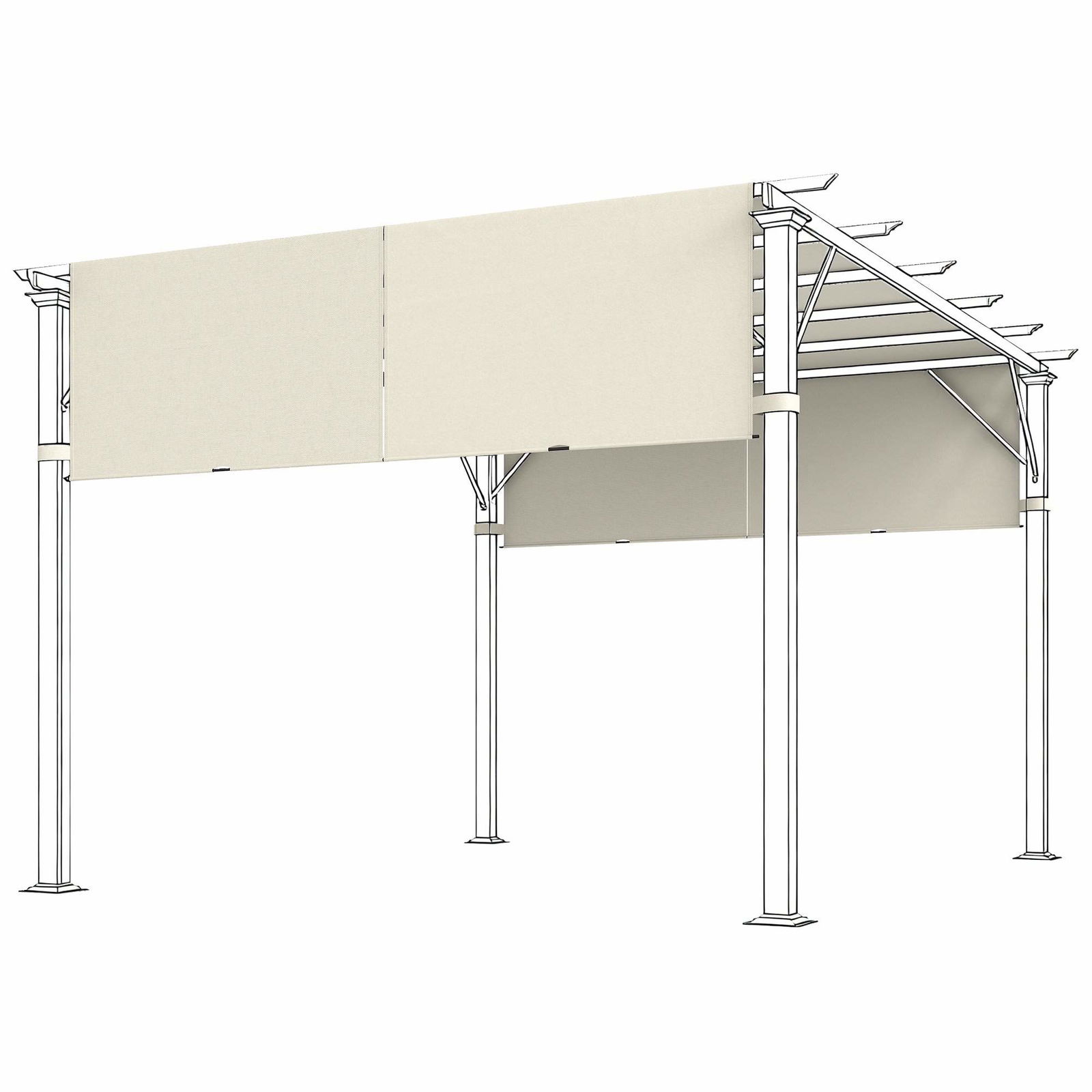 Pergola udskiftningsbaldakin 3x3m, UV-beskyttelse, cremehvid