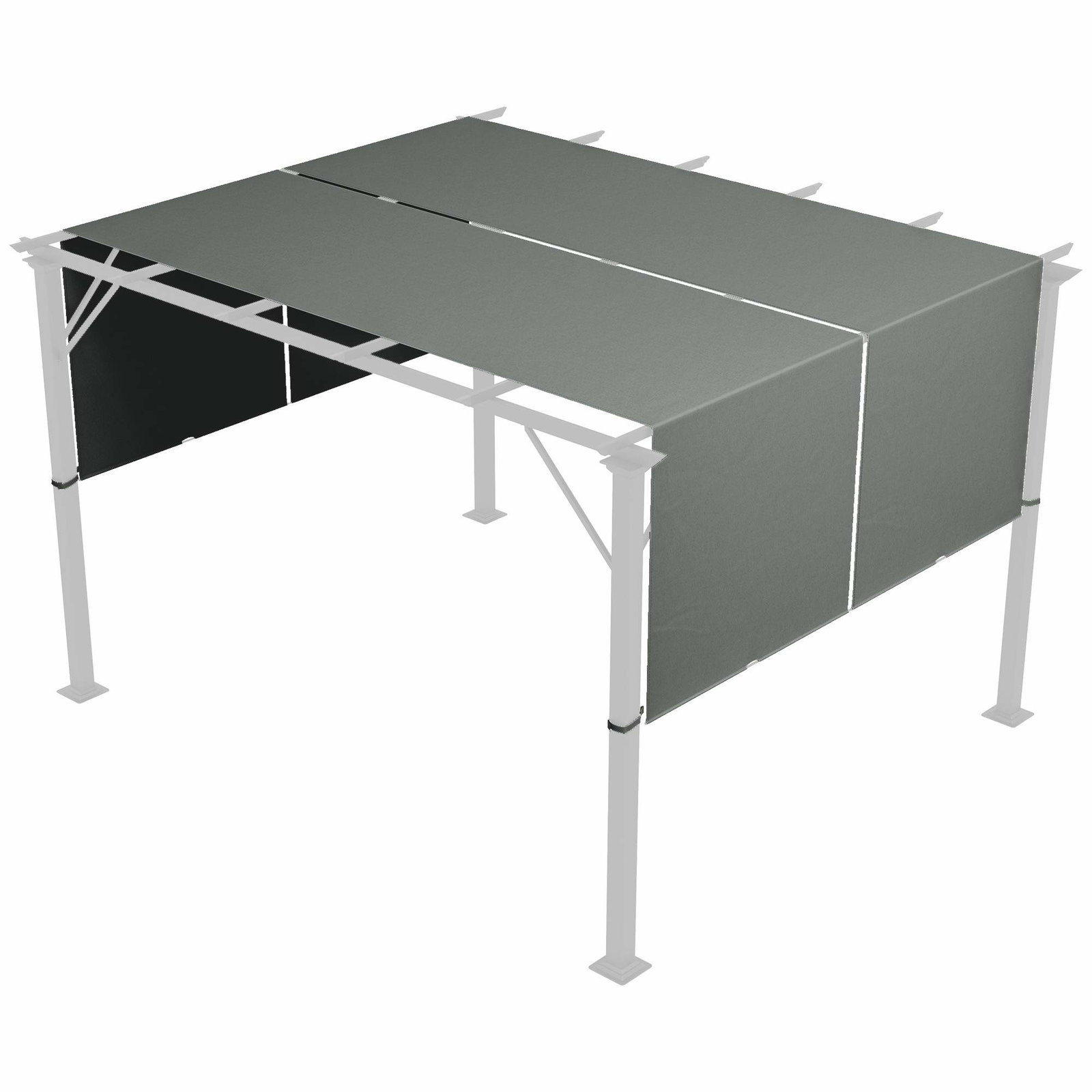 Pergola udskiftningsbaldakin, UV-beskyttelse, 3x3m, mørkegrå