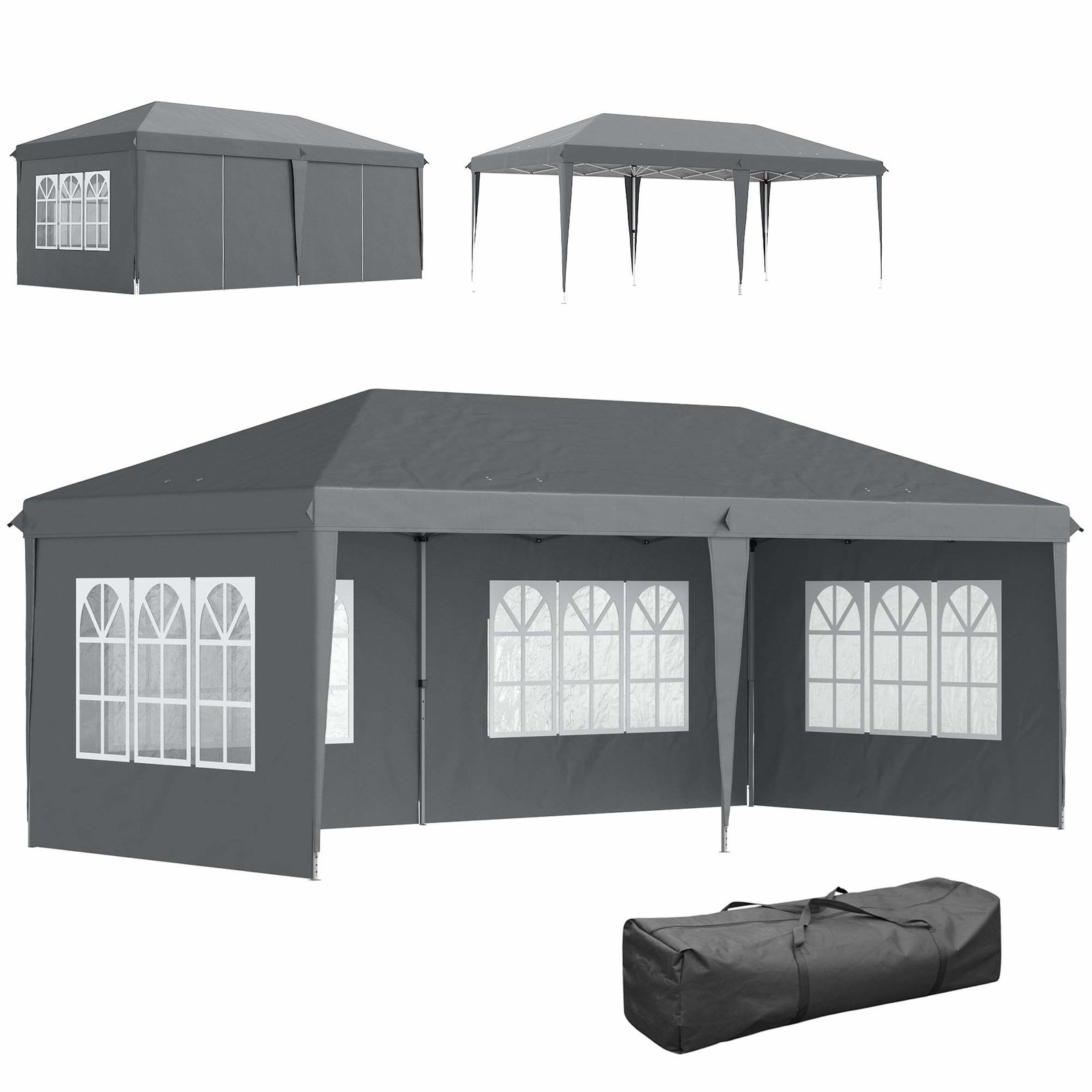 Vandtæt 3x6m pop-up-pavillon med UV-beskyttelse