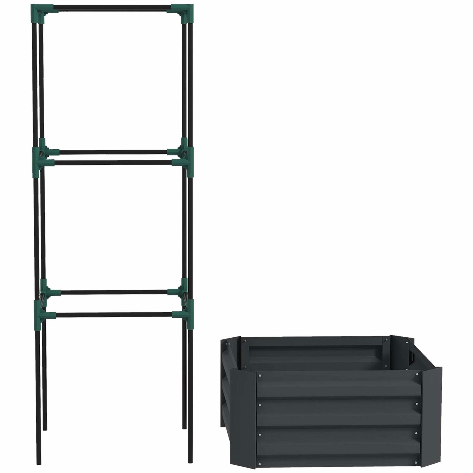 Højbed med espalier, vejrbestandigt stål, 61x61x140 cm