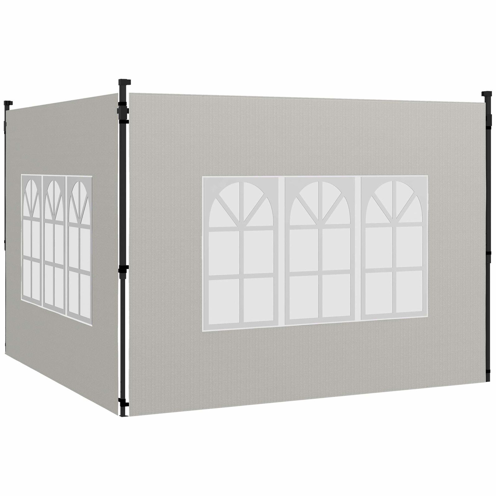 Vandtætte sidepaneler til pavillon med vinduer, 2-pak, hvide