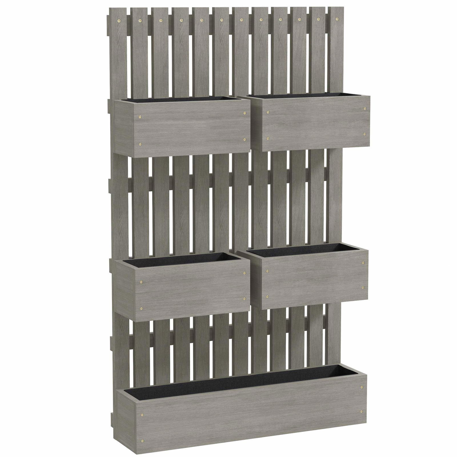 Justerbar upphöjd trädgårdsbädd i trä med spaljé, 5 krukor | Hem & Hobby | Pryloteket