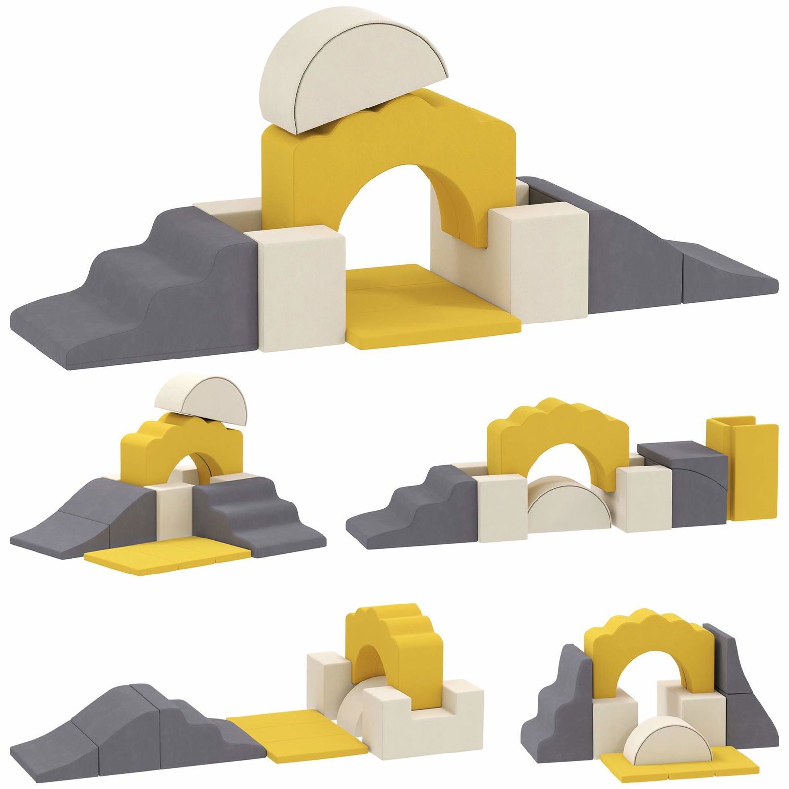 Klatreklodser i blødt skum til småbørn, 7 dele til indendørs leg