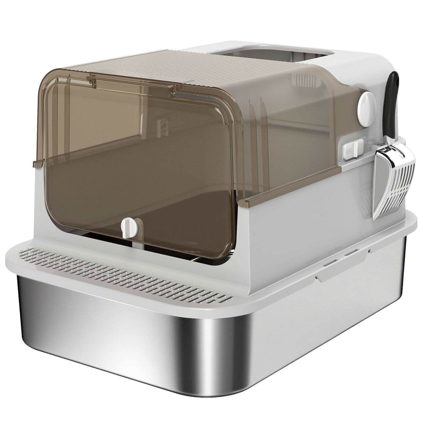 XXL kattebakke i rustfrit stål – nem at rengøre, 12 kg kapacitet