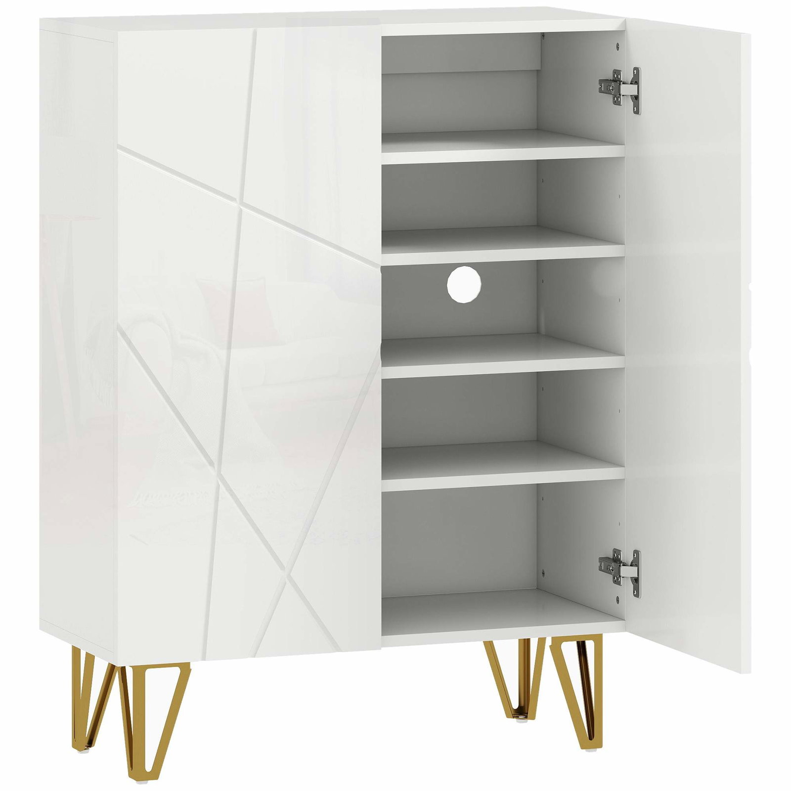 Hvidt skoskab med justerbare hylder – 72x31,5x95 cm
