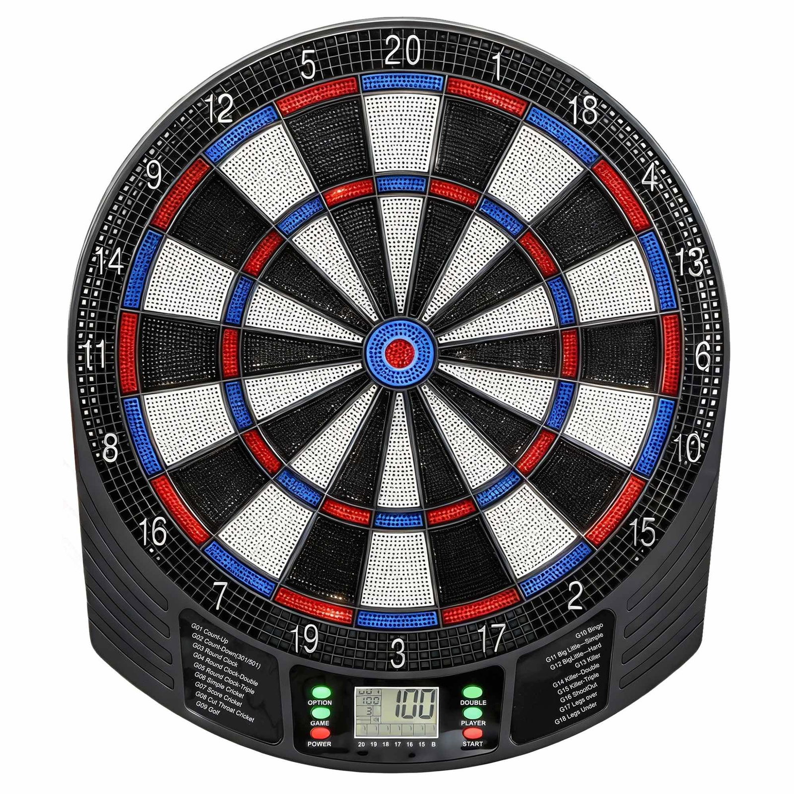 Elektronisk dartskive til 1-8 spillere, LCD-skærm, 6 sæt