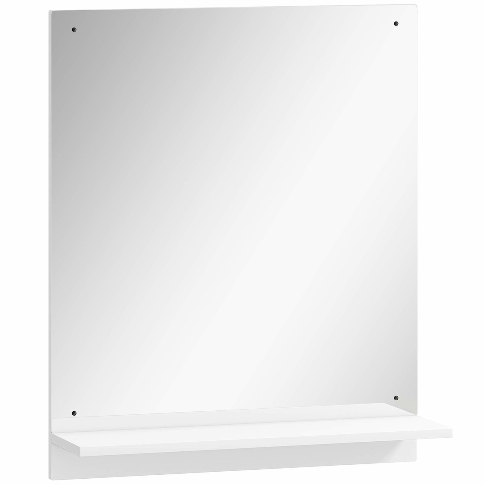 Badeværelsesspejl med hylde – 50x60 cm, hvid