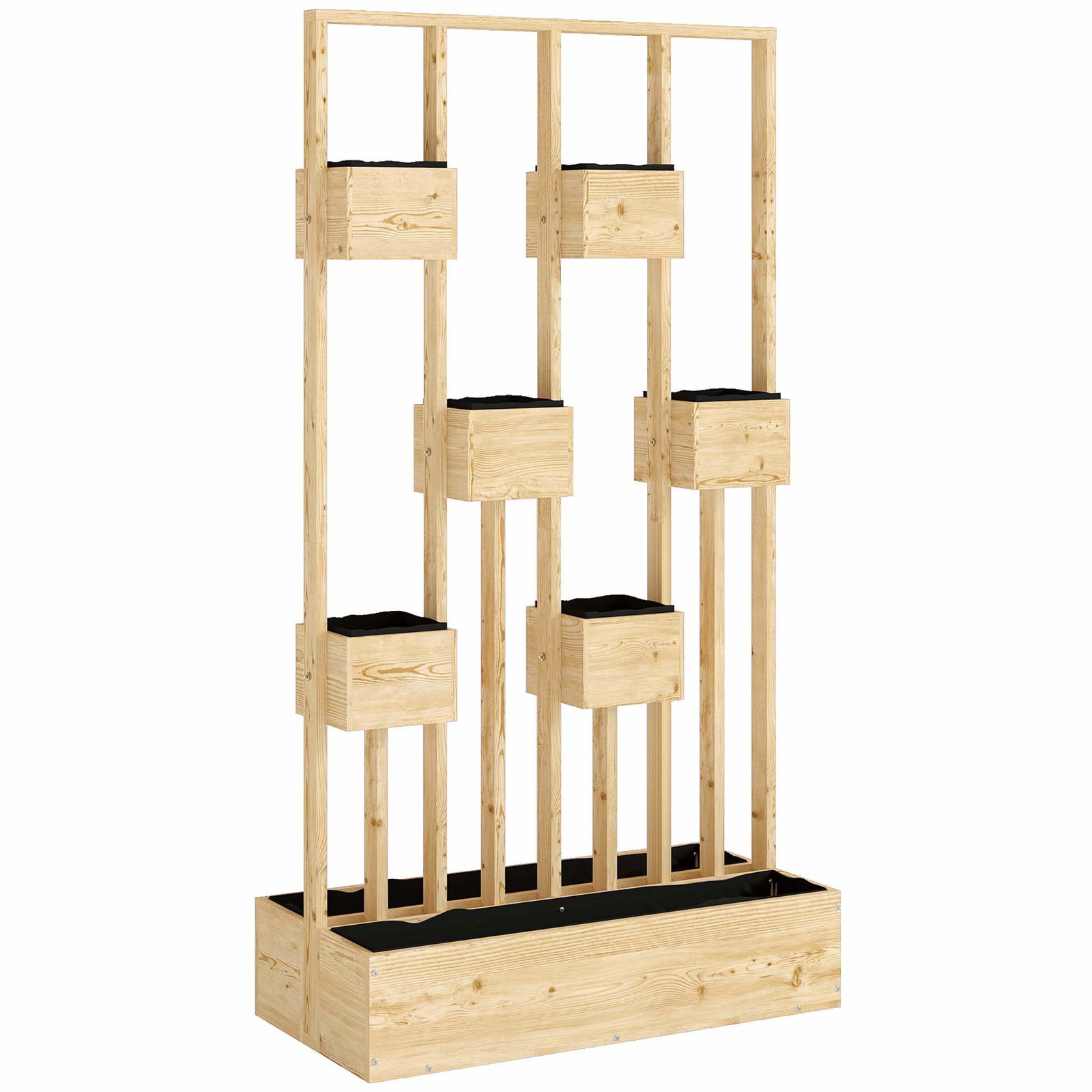 Højbed med espalier, naturtræ, 90x45x170 cm