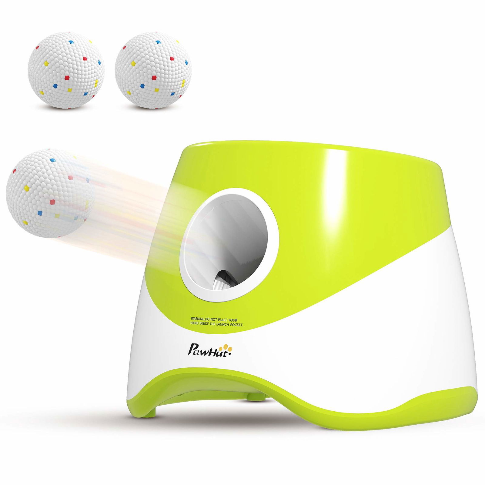 Automatisk boldkaster til hunde – 3 afstande, 3 bolde, grøn