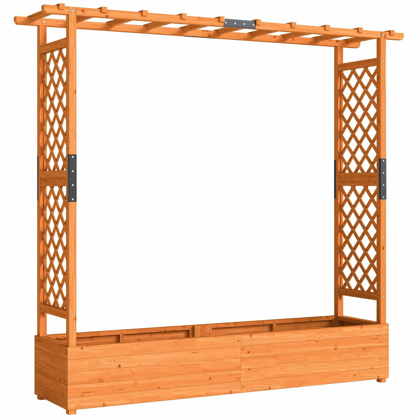 Højbed med espalier og tag, 196x44x181 cm, træ