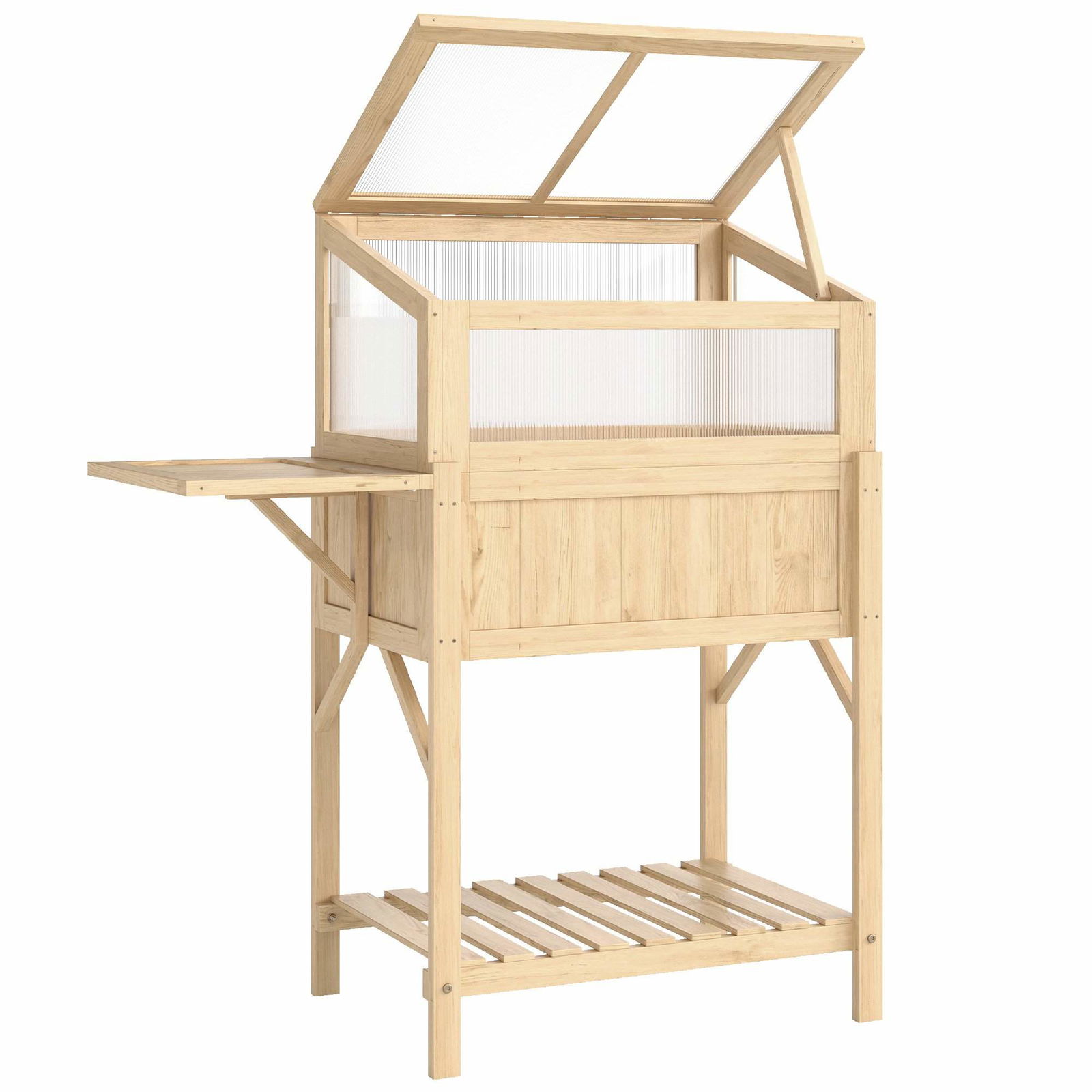 Højbed med drivhustop – Sammenklappeligt bord, opbevaring