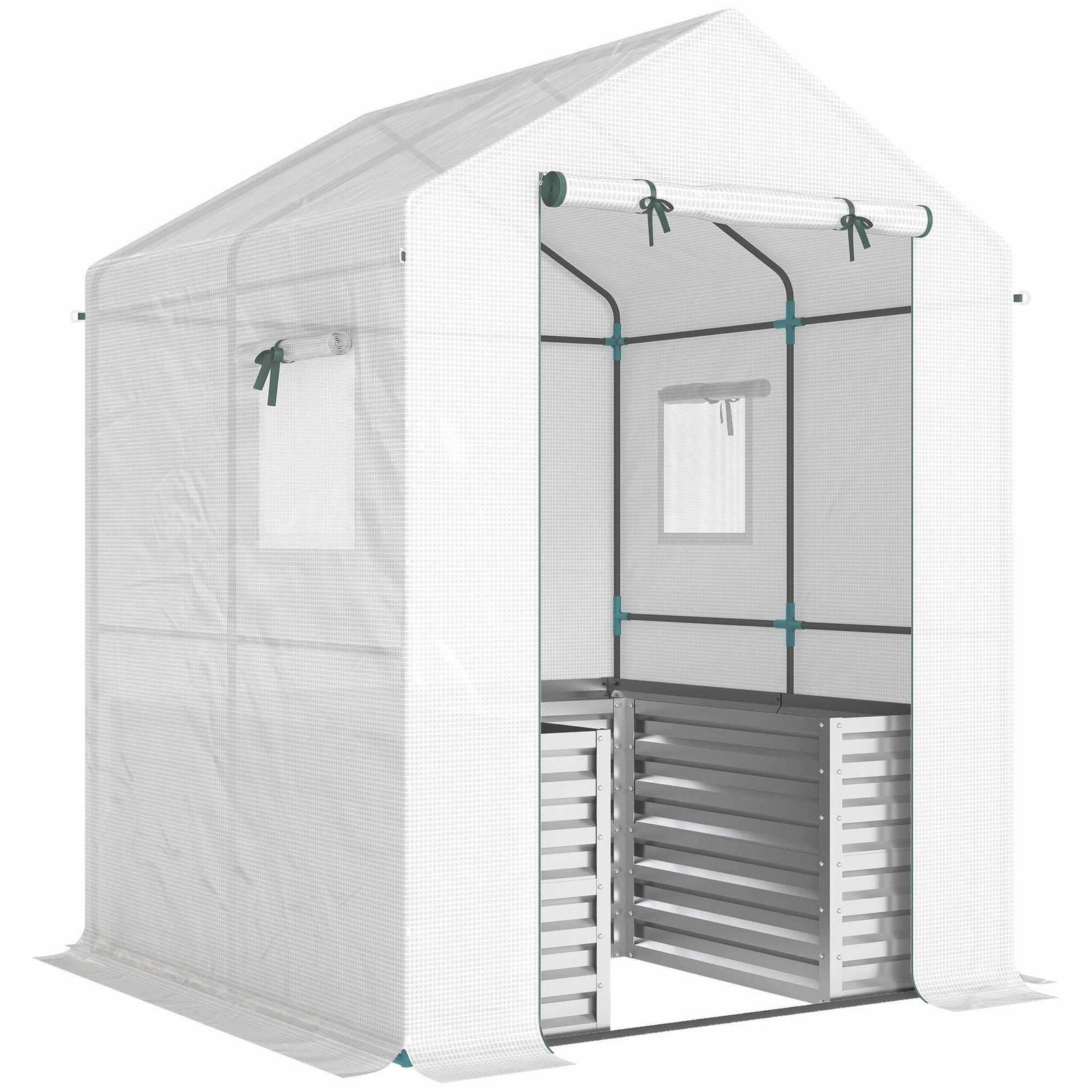 Tomatväxthus med upphöjd bädd – 2-i-1-design, 141x141x190 cm | Hem & Hobby | Pryloteket
