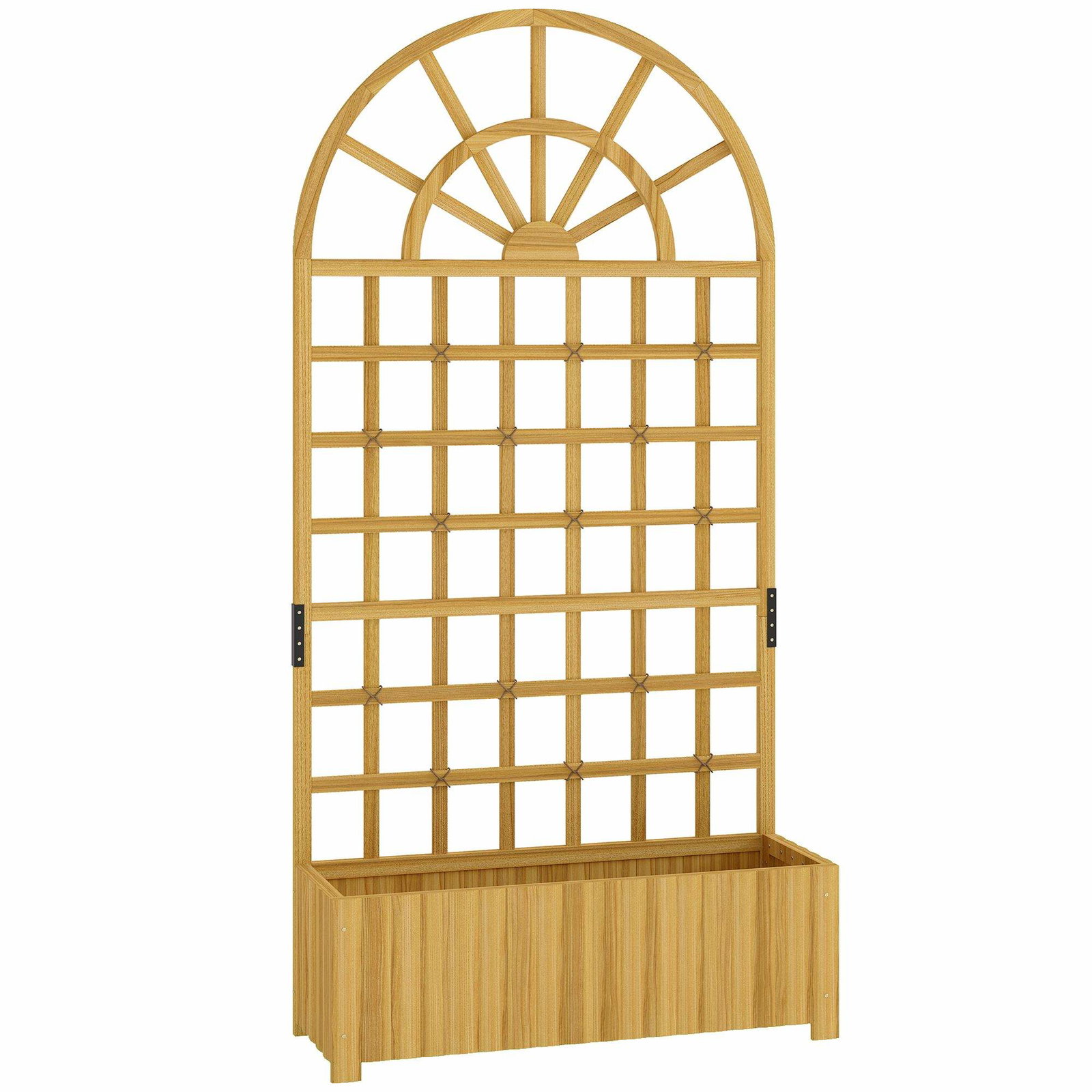 Træplantekasse med espalier, drænhuller, 90x30x180 cm