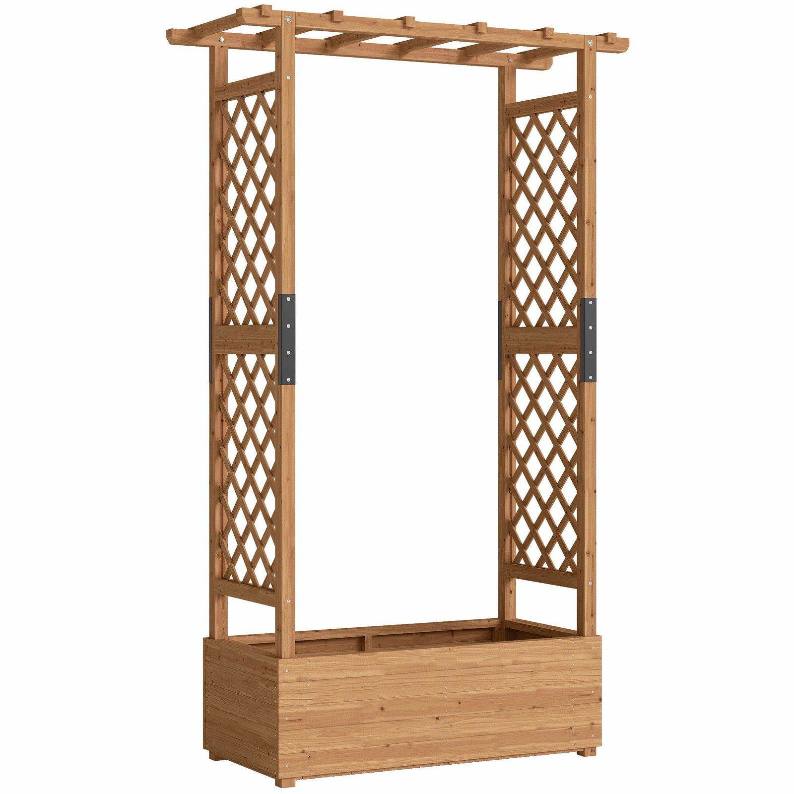 Højbed med espalier og tag, 110x44x181 cm, træ