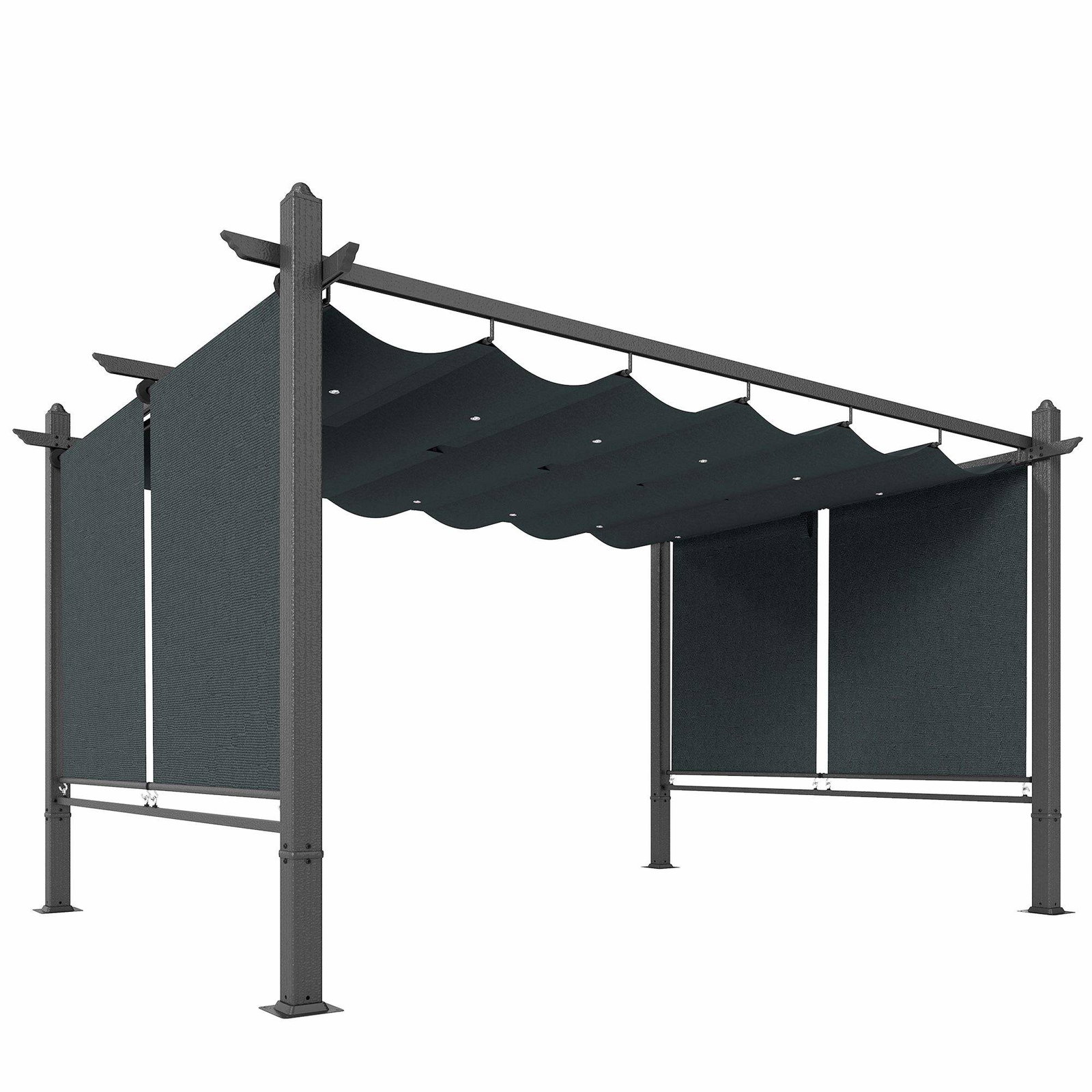 Pergola med udtrækkeligt tag og UV50+ beskyttelse, 3x4m