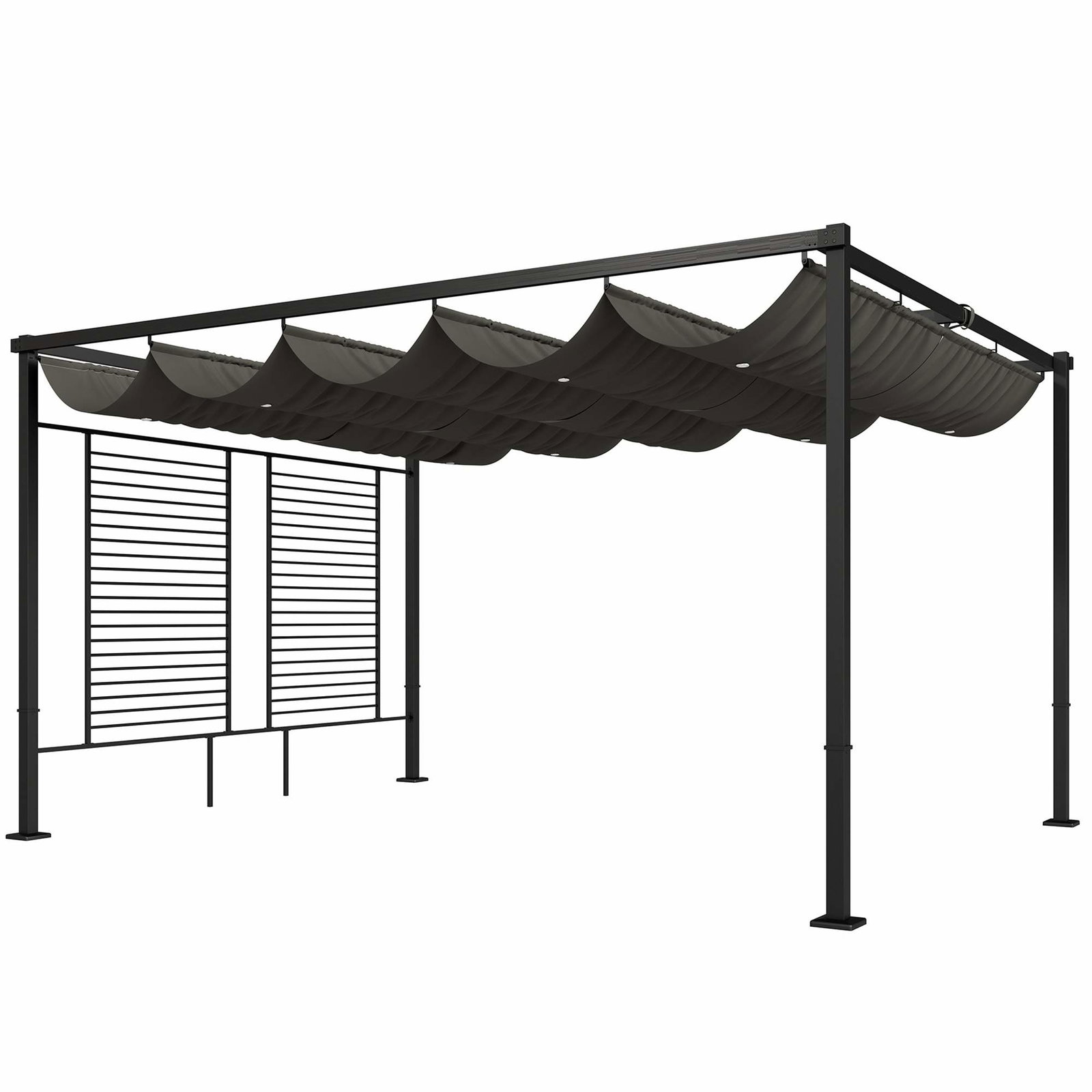 Pergola med udtrækkeligt tag, UV50+ beskyttelse, mørkegrå