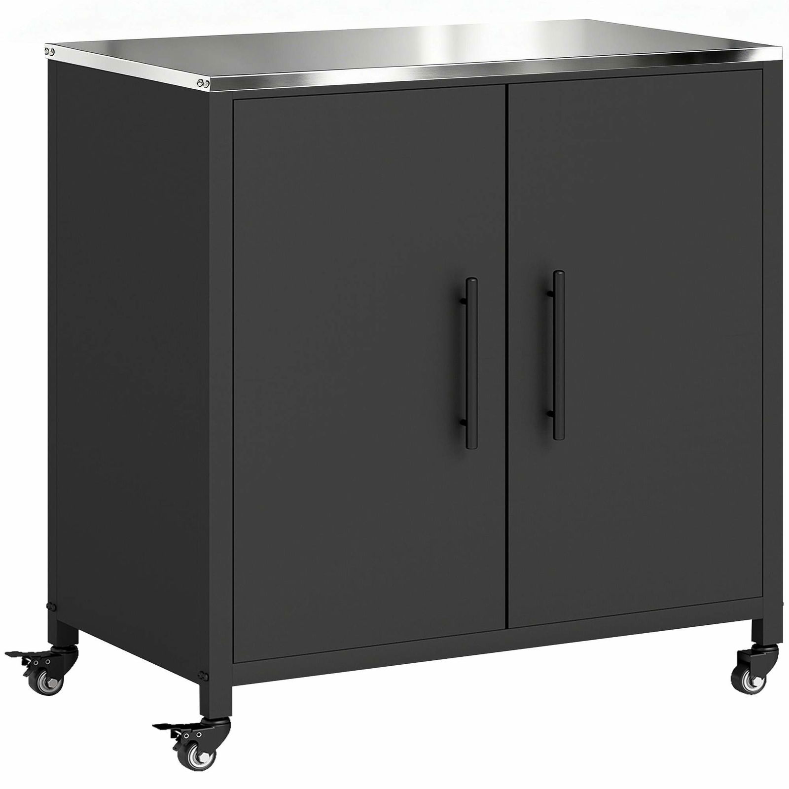 Udendørs opbevaringsskab med bordplade i rustfrit stål