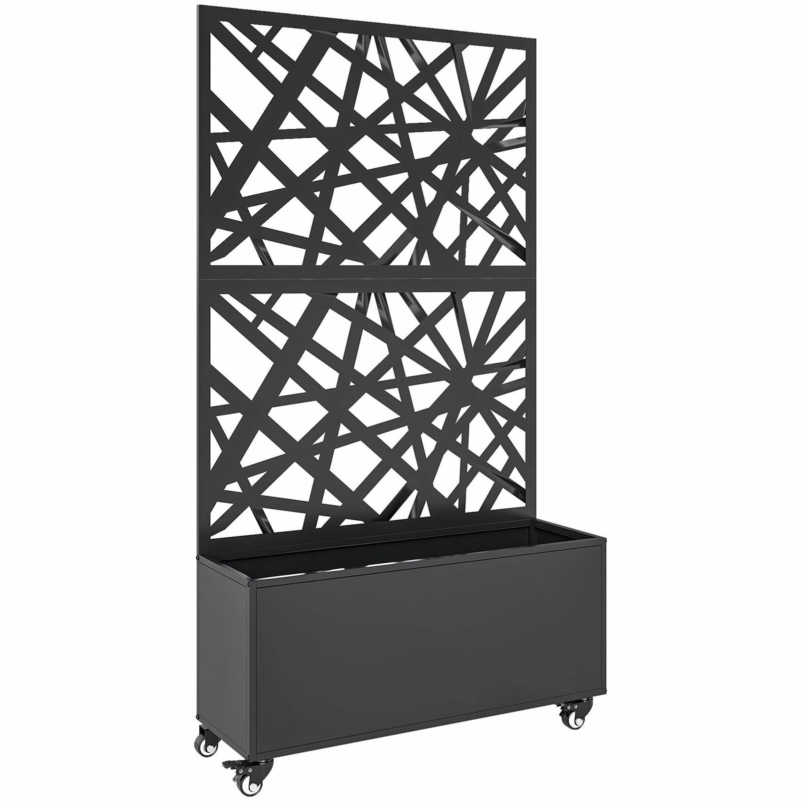 Metalplantekasse med espalier og hjul – 90 x 30 x 160 cm
