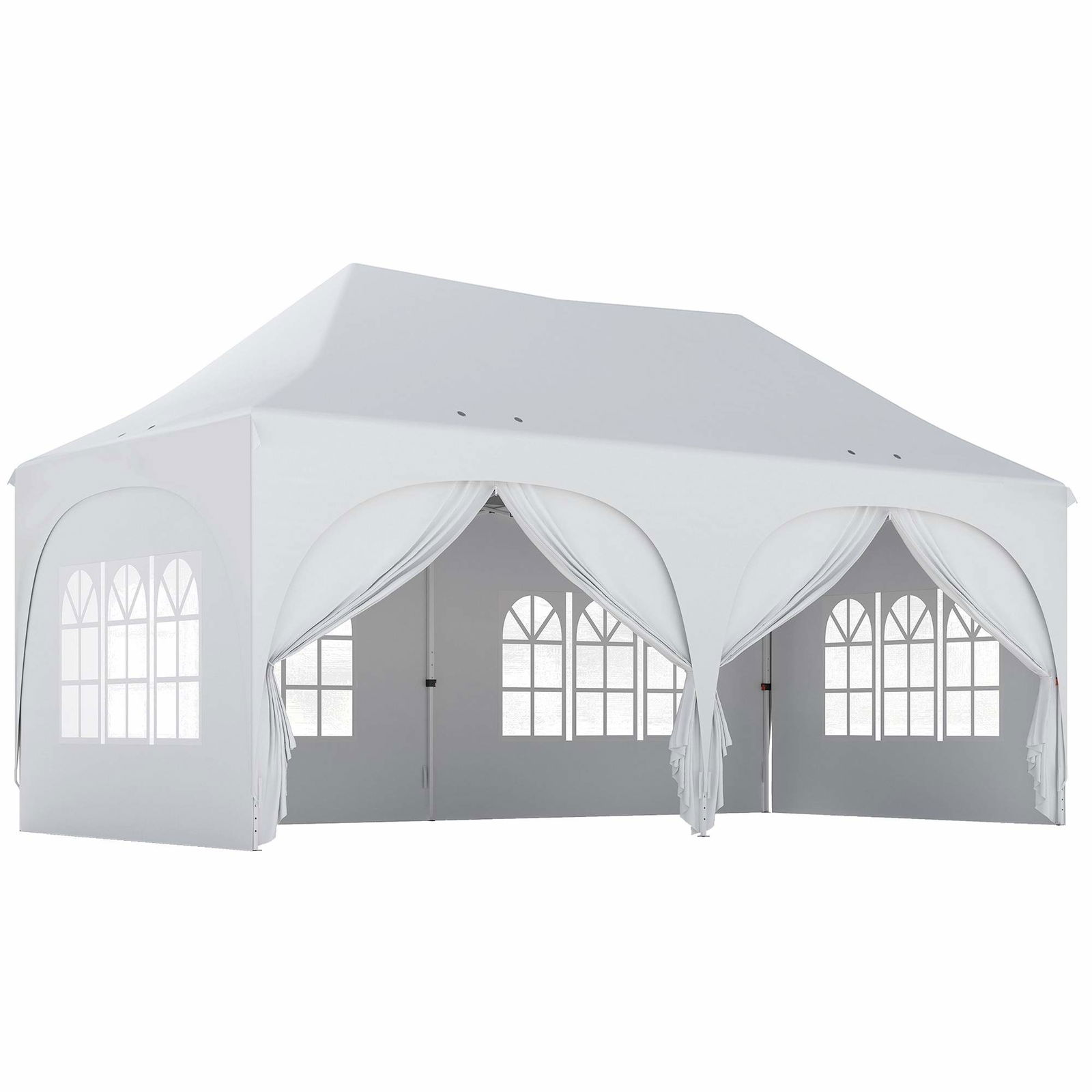 3x6m pop-up-pavillon med sider og justerbart tag