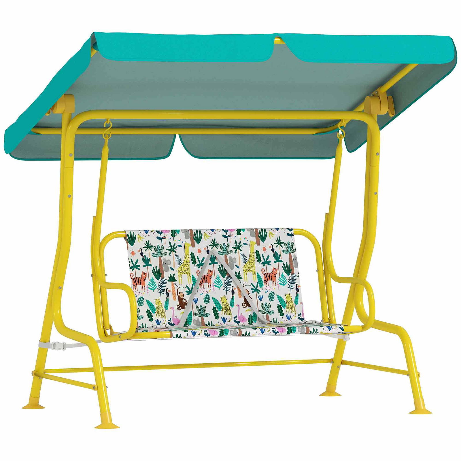 Børnegynge med 2 sæder og justerbar baldakin – Jungle Design