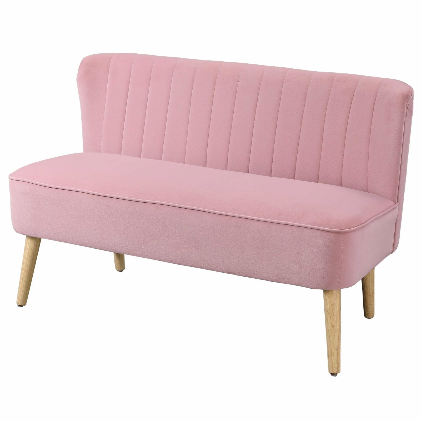 Lyserød 2-personers sofa – slidstærkt stof, kompakt design