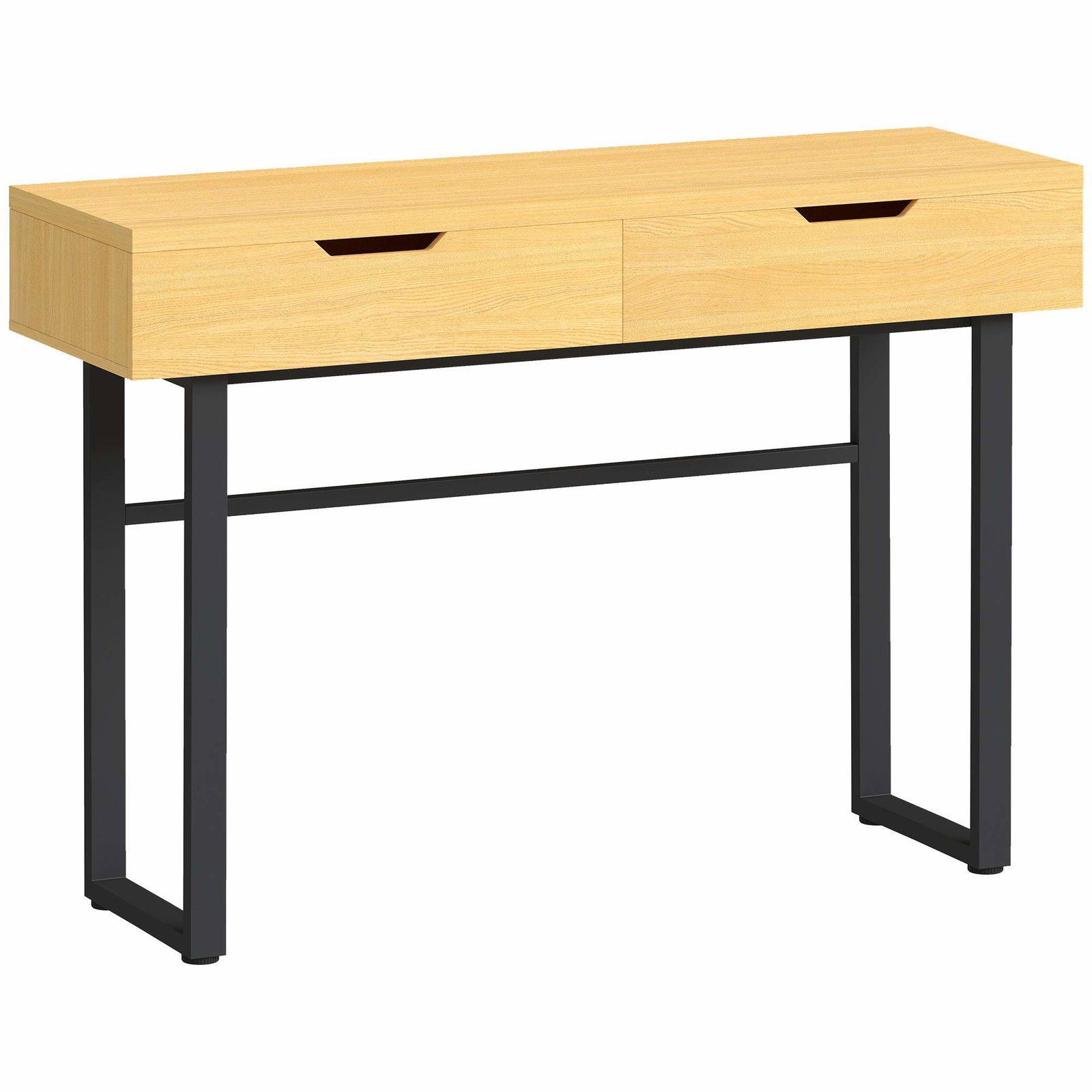Smalt konsolbord med 2 skuffer – metalstel, 110 cm