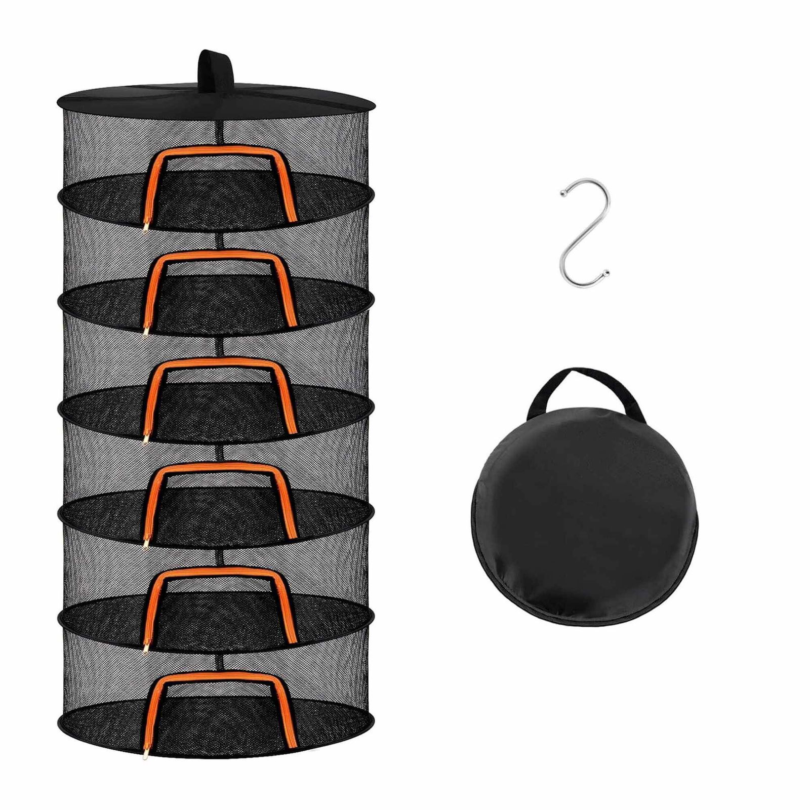 Hængende, foldbart tørretnet til urter, frugt og mere