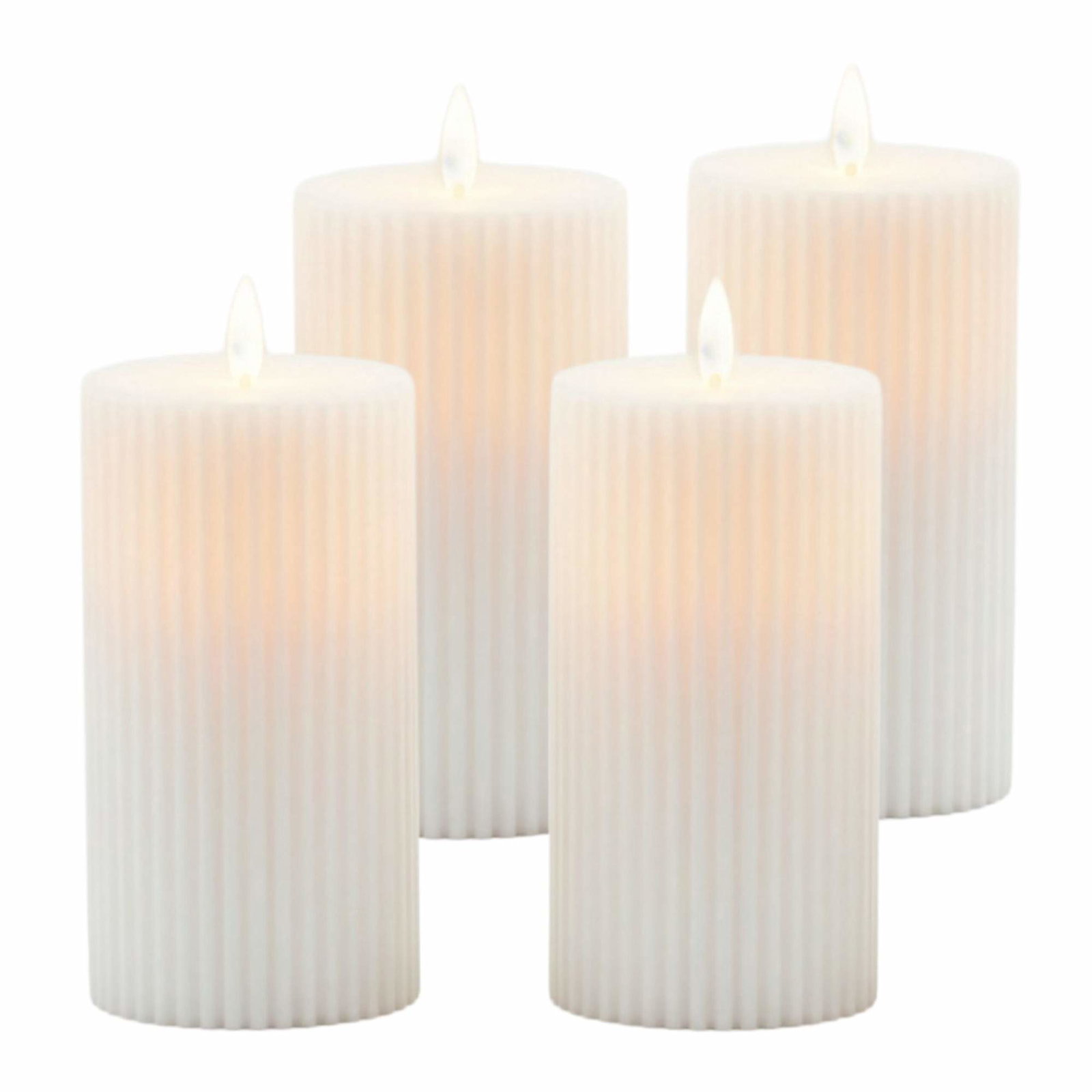 LED-lys sæt med 4, 18 cm – Ægte voks, flimrende flamme