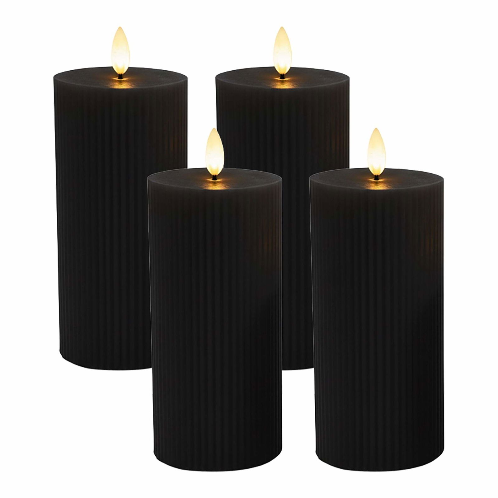LED-lys sæt med 4, ægte voks, flimrende flamme