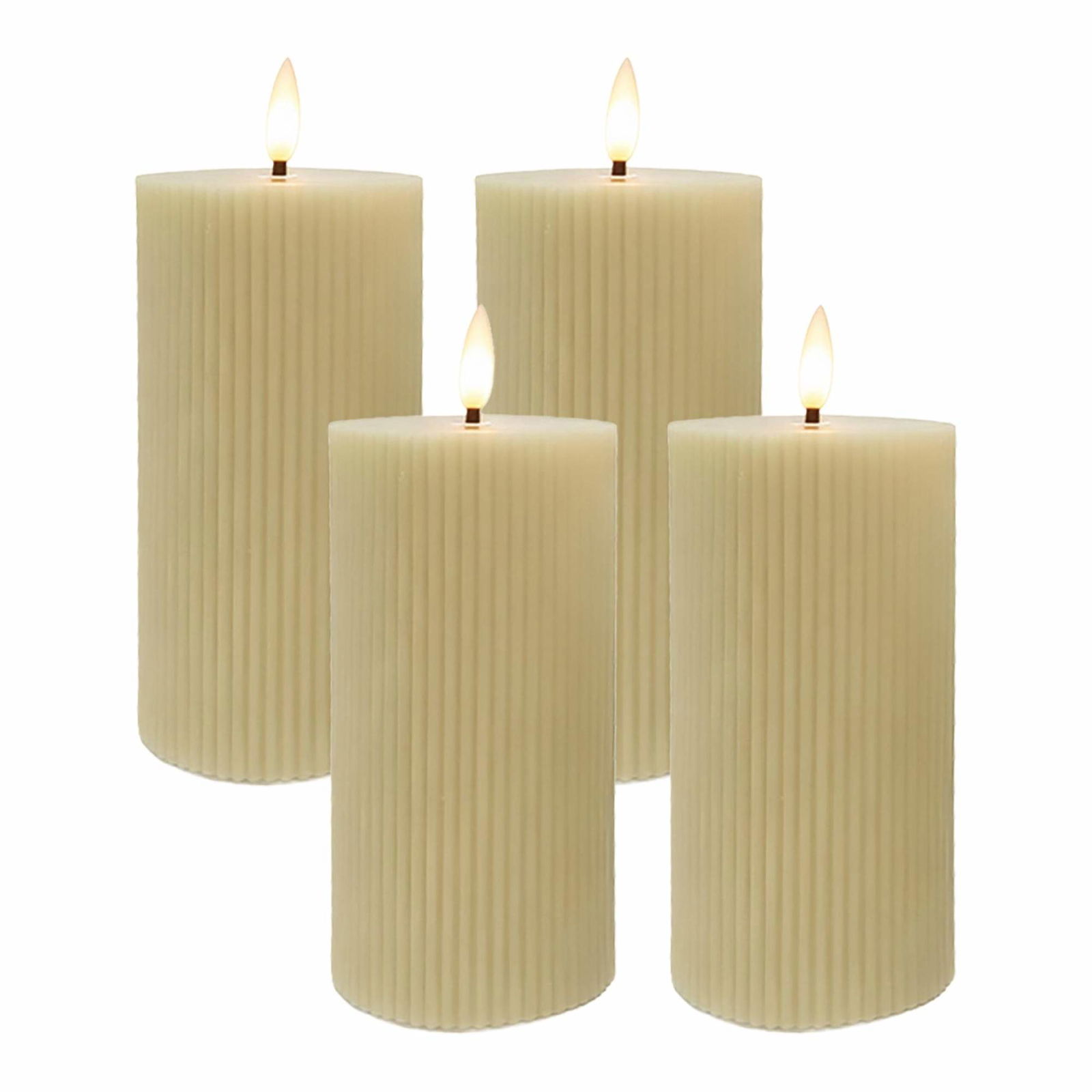 LED-lys sæt med 4 – Ægte voks, flimrende flamme