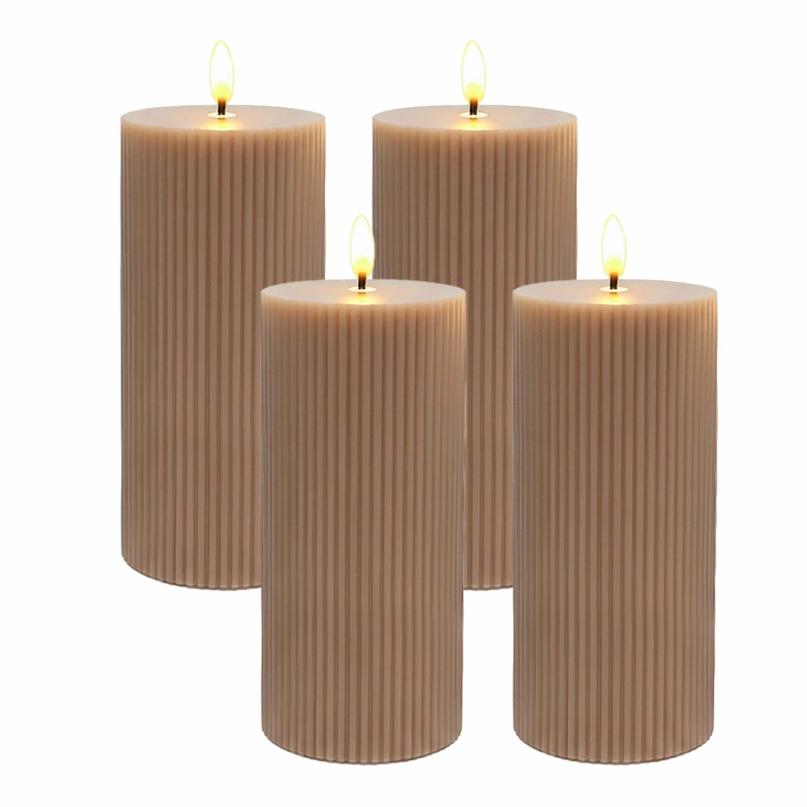 LED-lys sæt med 4, ægte voks, flimrende flamme