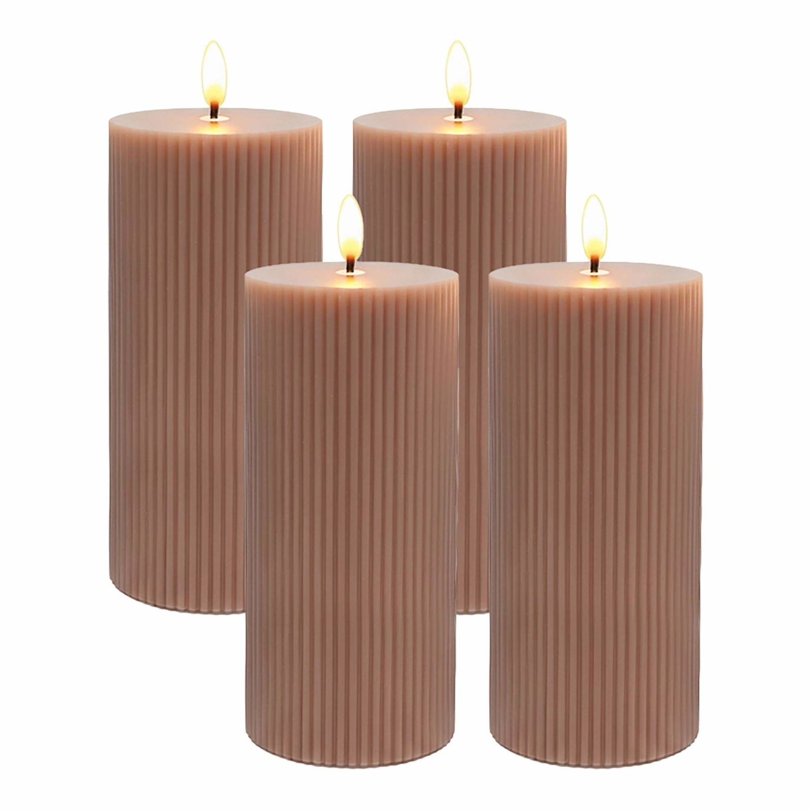 LED-lys sæt med 4 – Ægte voks, flimrende flamme