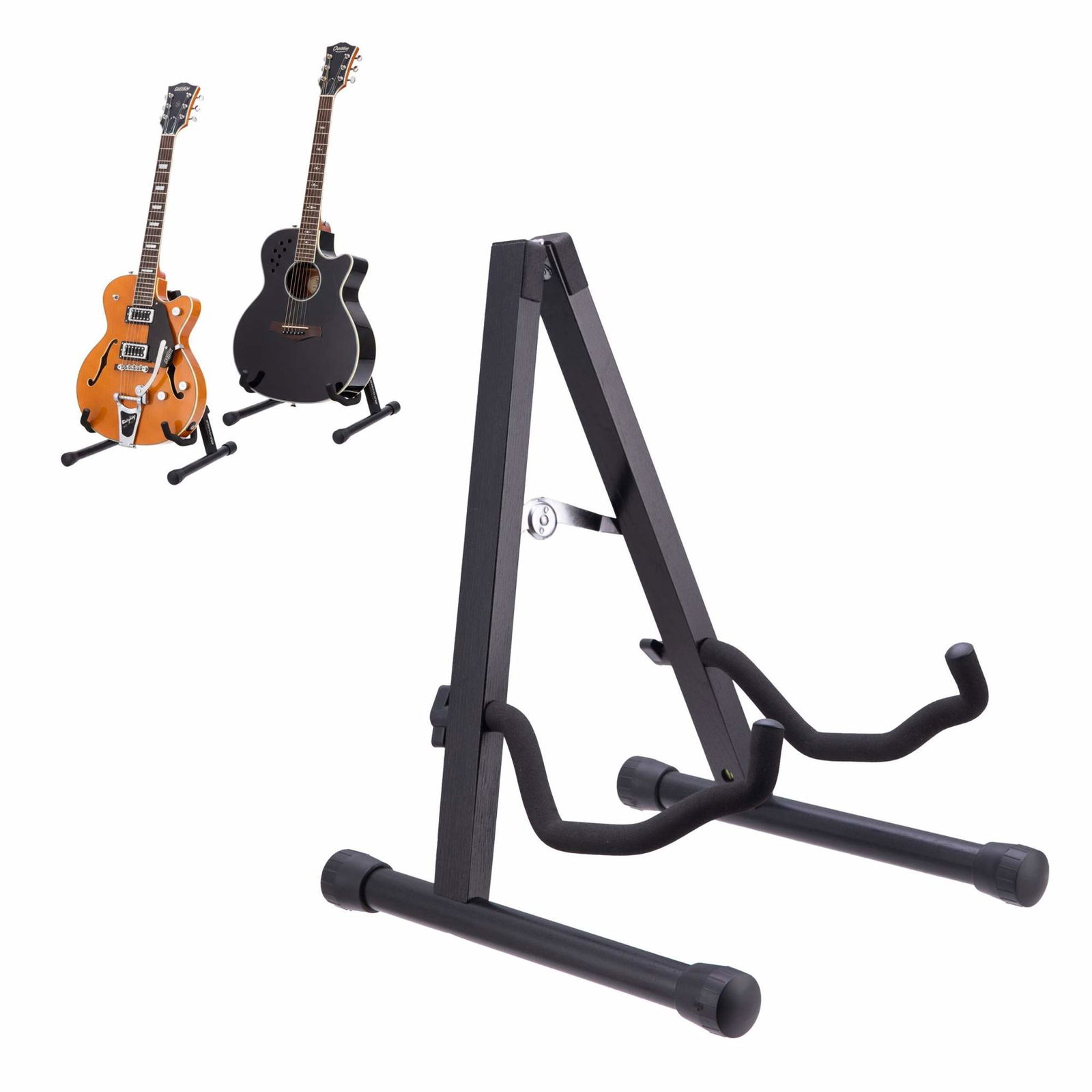 Sammenklappelig guitarstativ – skumpolstret, justerbar A-ramme