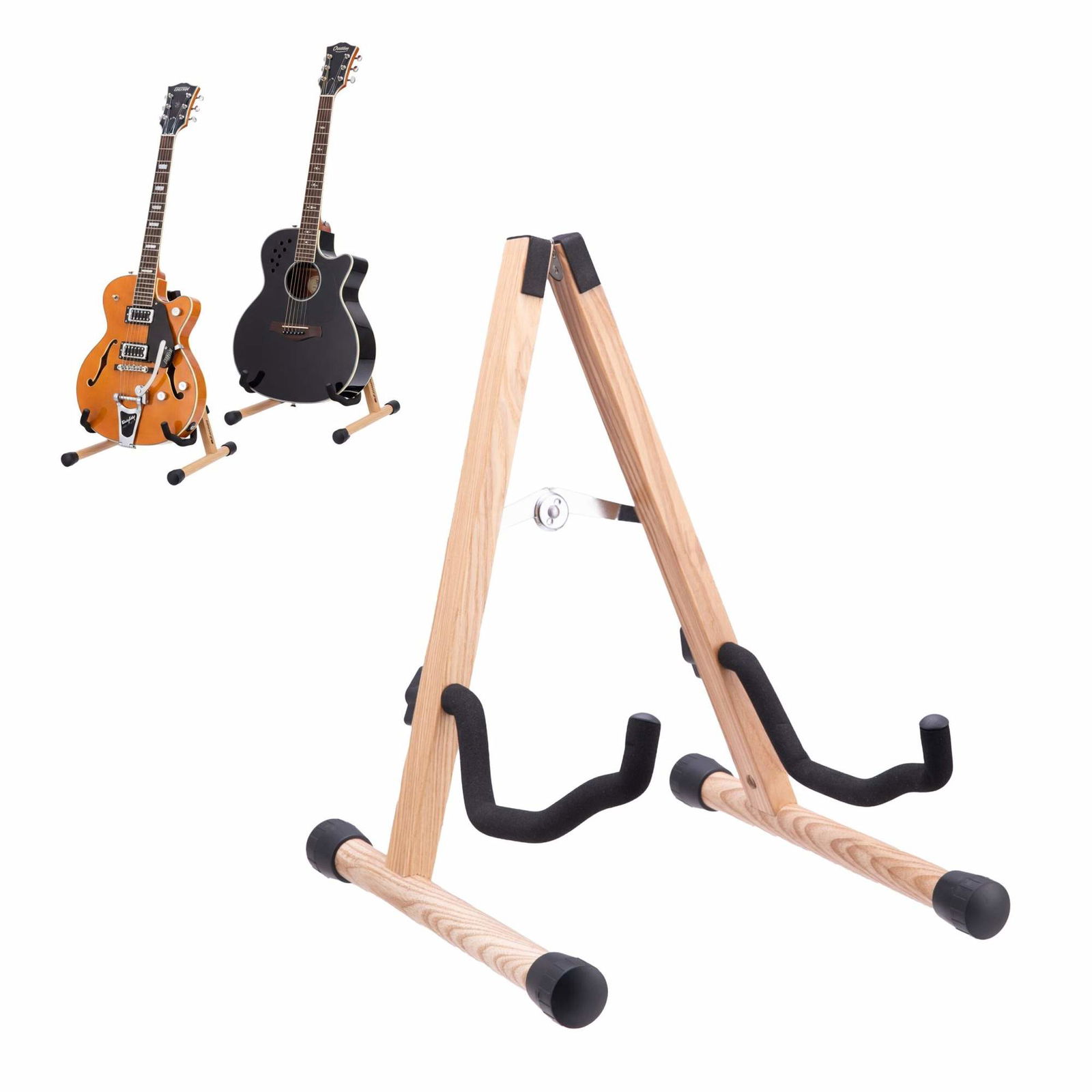 Sammenklappelig guitarstativ – justerbar, skumpolstret, stabil