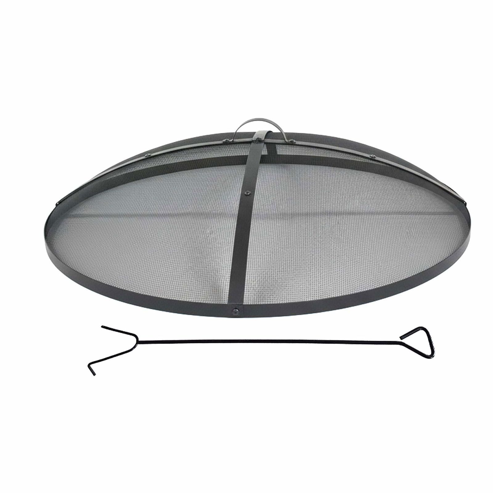 Gnistbeskyttelse til bålplads – Rundt metalnet, inklusive poker