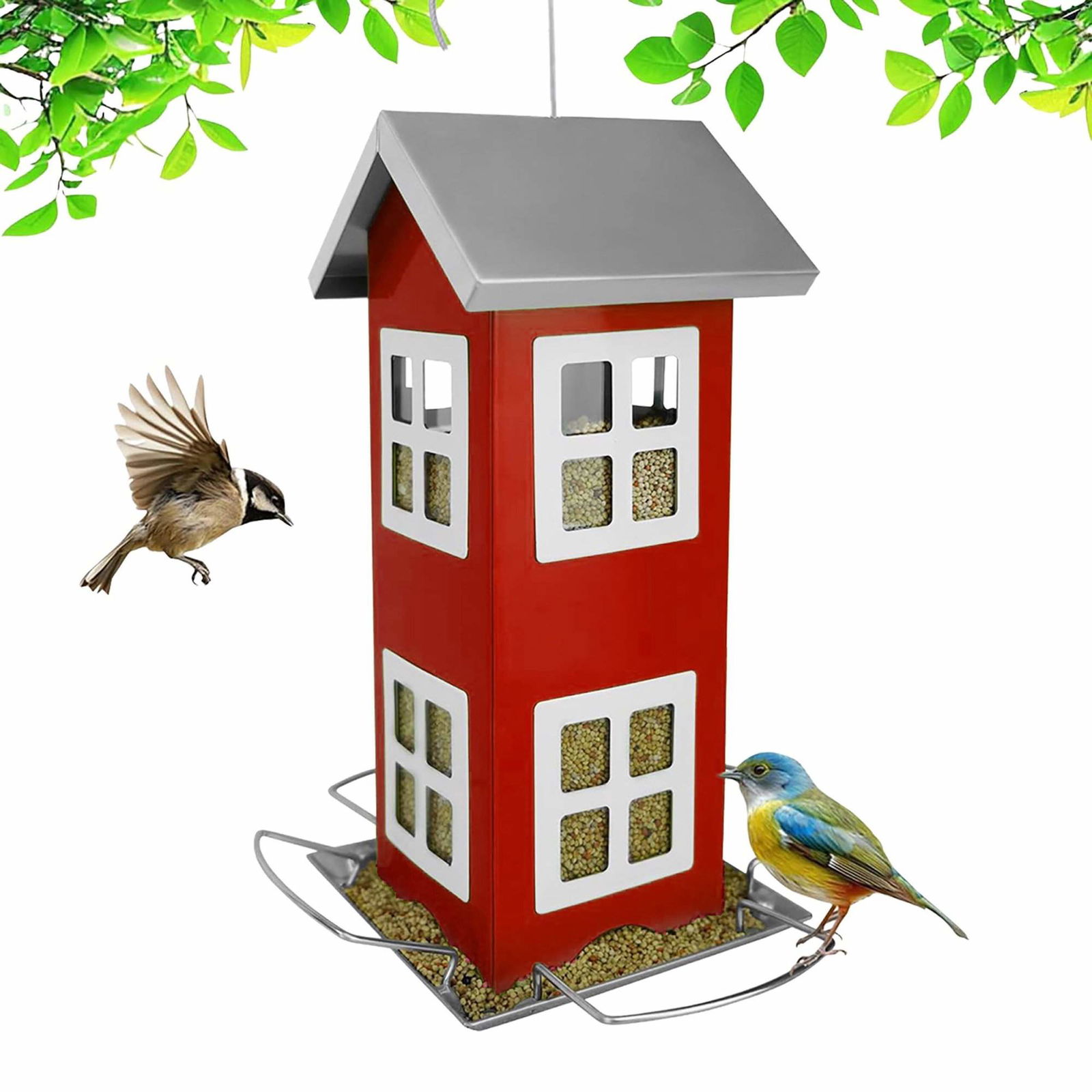 Hängande metallfågelholk med lättpåfyllningsbart tak | Hem & Hobby | Pryloteket