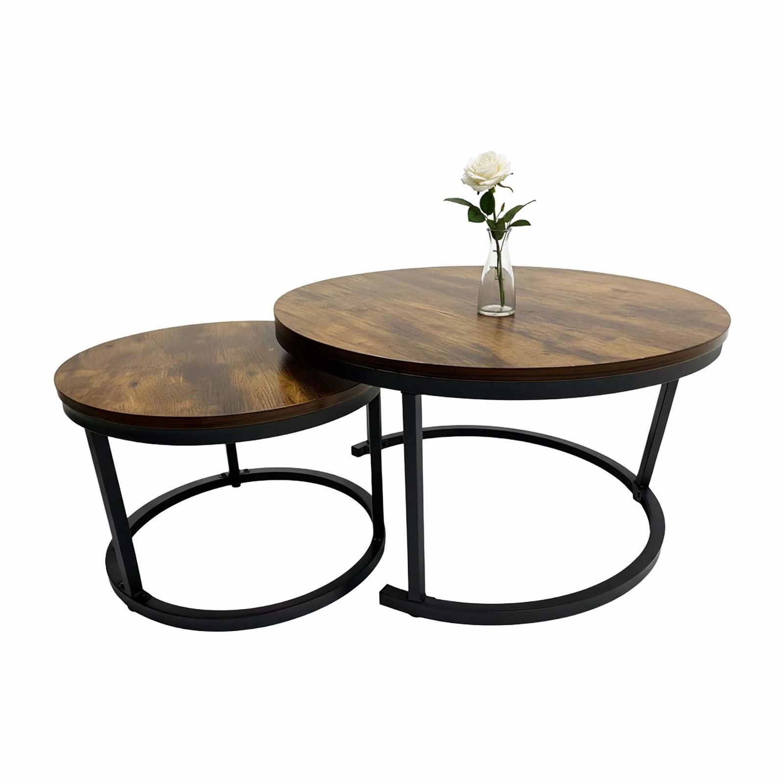 Industriella Sättbara Sidobord, Set om 2 – Trä & Metall | Hem & Hobby | Pryloteket