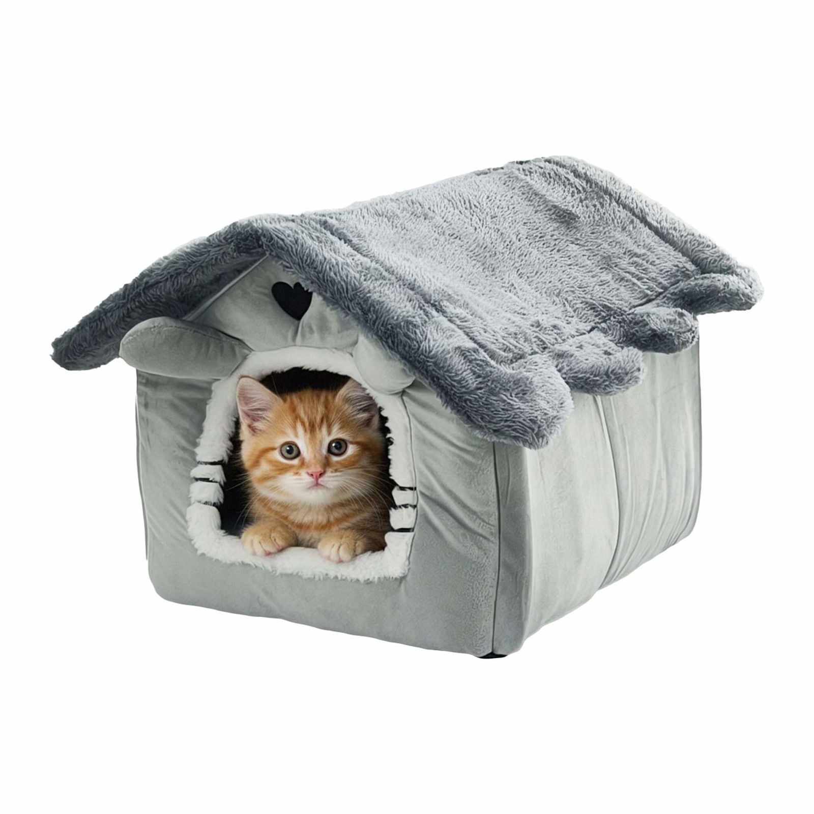 Kattgrotta i sammetsplysch med avtagbar kudde | Hem & Hobby | Pryloteket