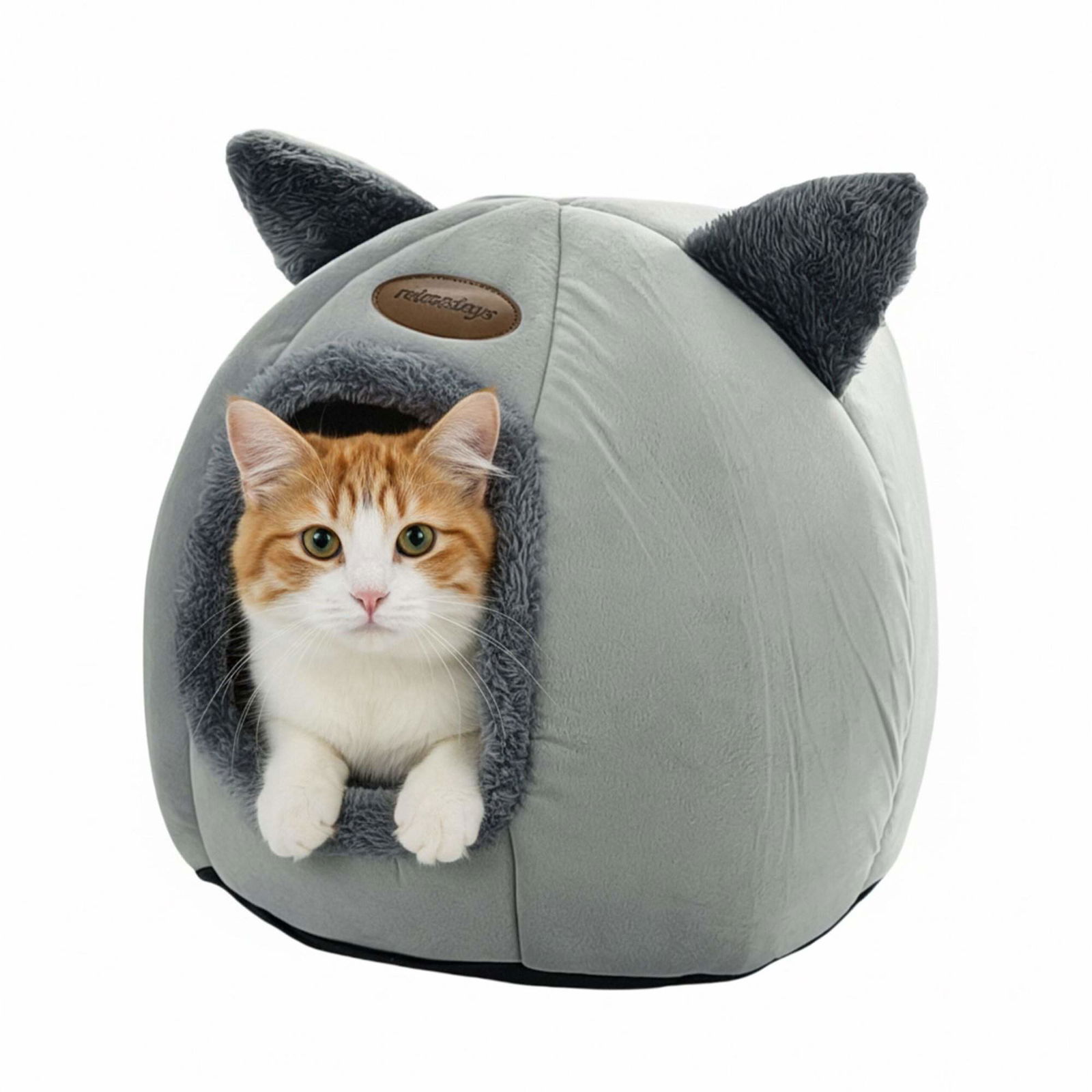 Kattgrotta med öron – Avtagbar kudde, halkfri botten | Hem & Hobby | Pryloteket