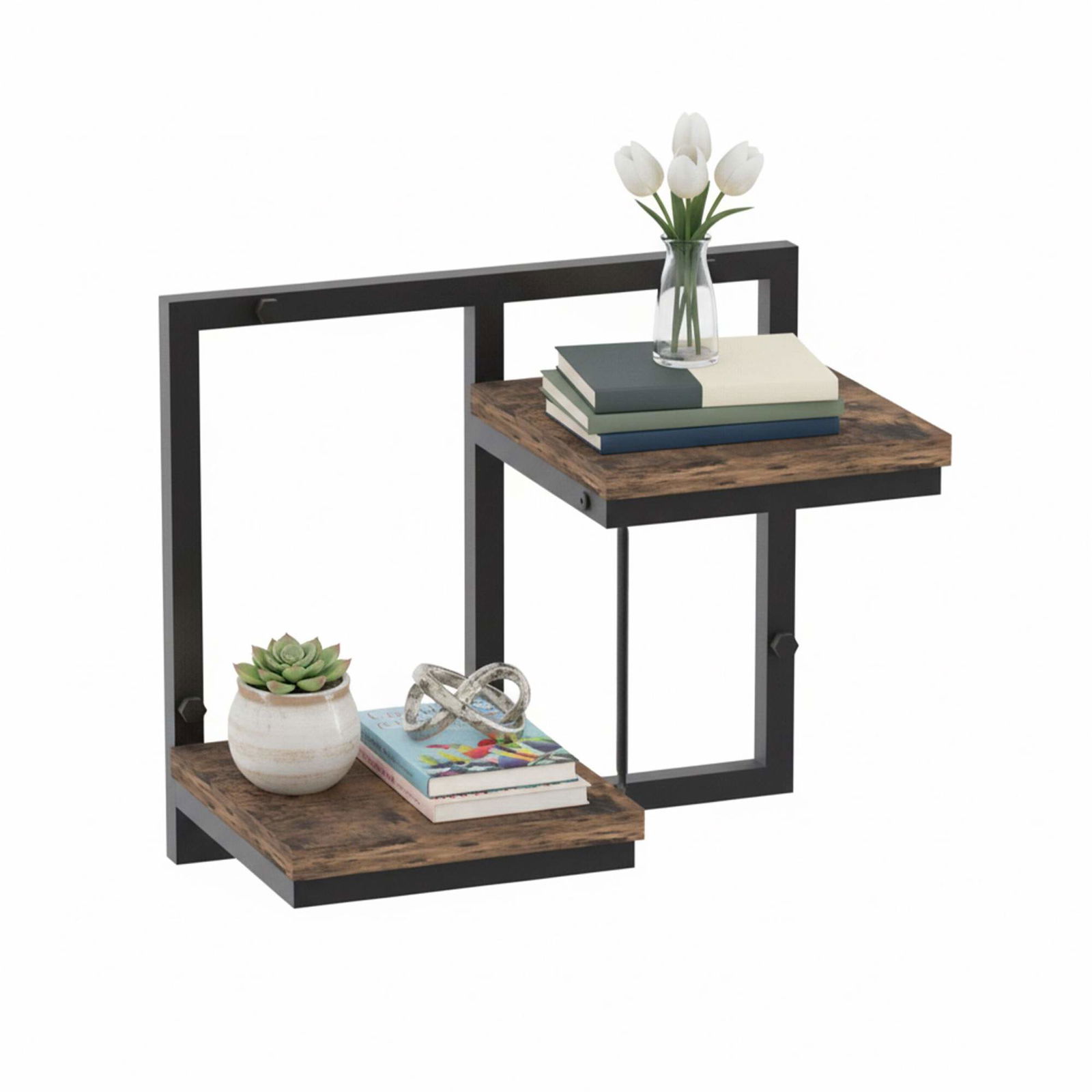 Industriell rustik vägghylla – Metall- och trädesign | Hem & Hobby | Pryloteket