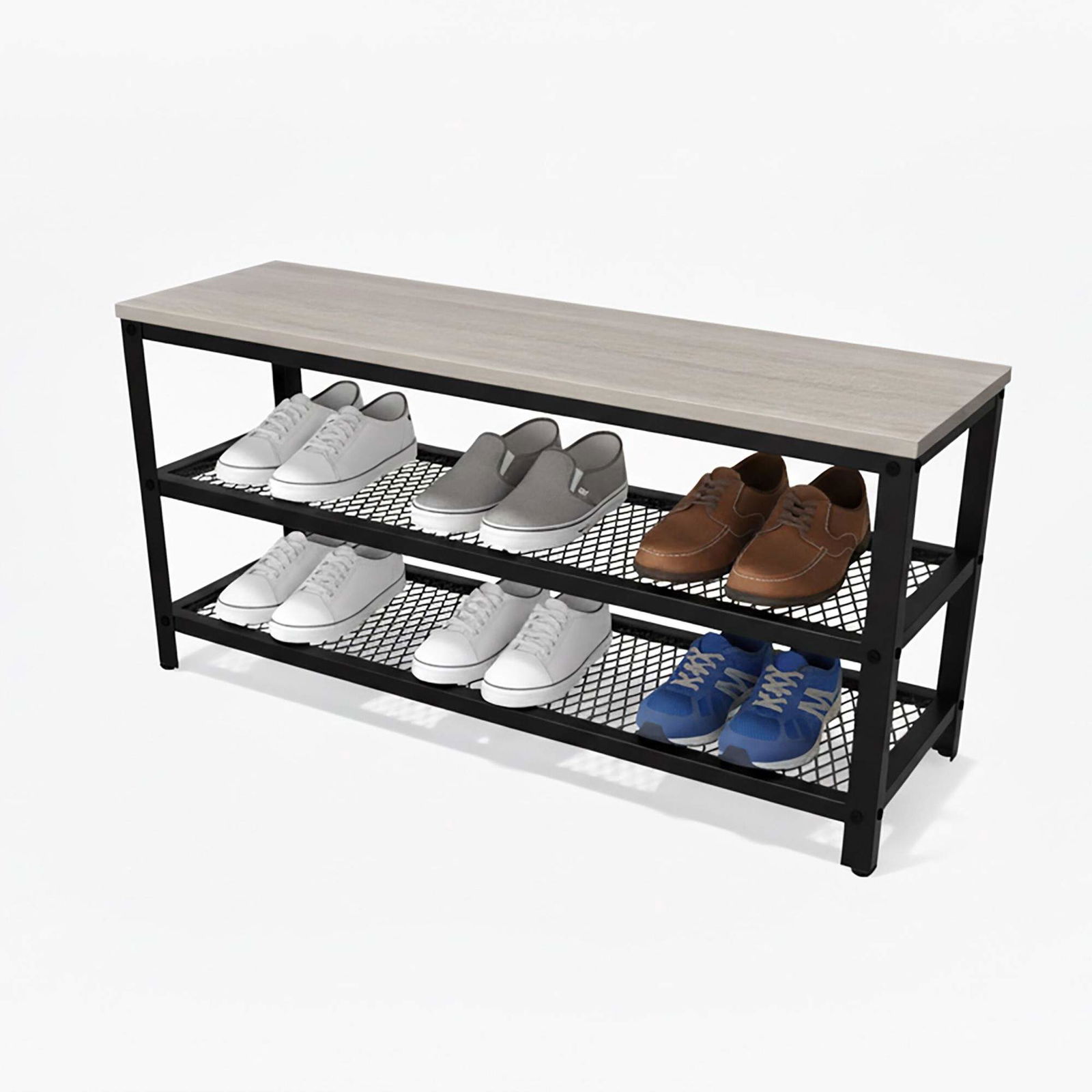 Skobänk med sits – Platsbesparande organisatör med 2 hyllor | Hem & Hobby | Pryloteket