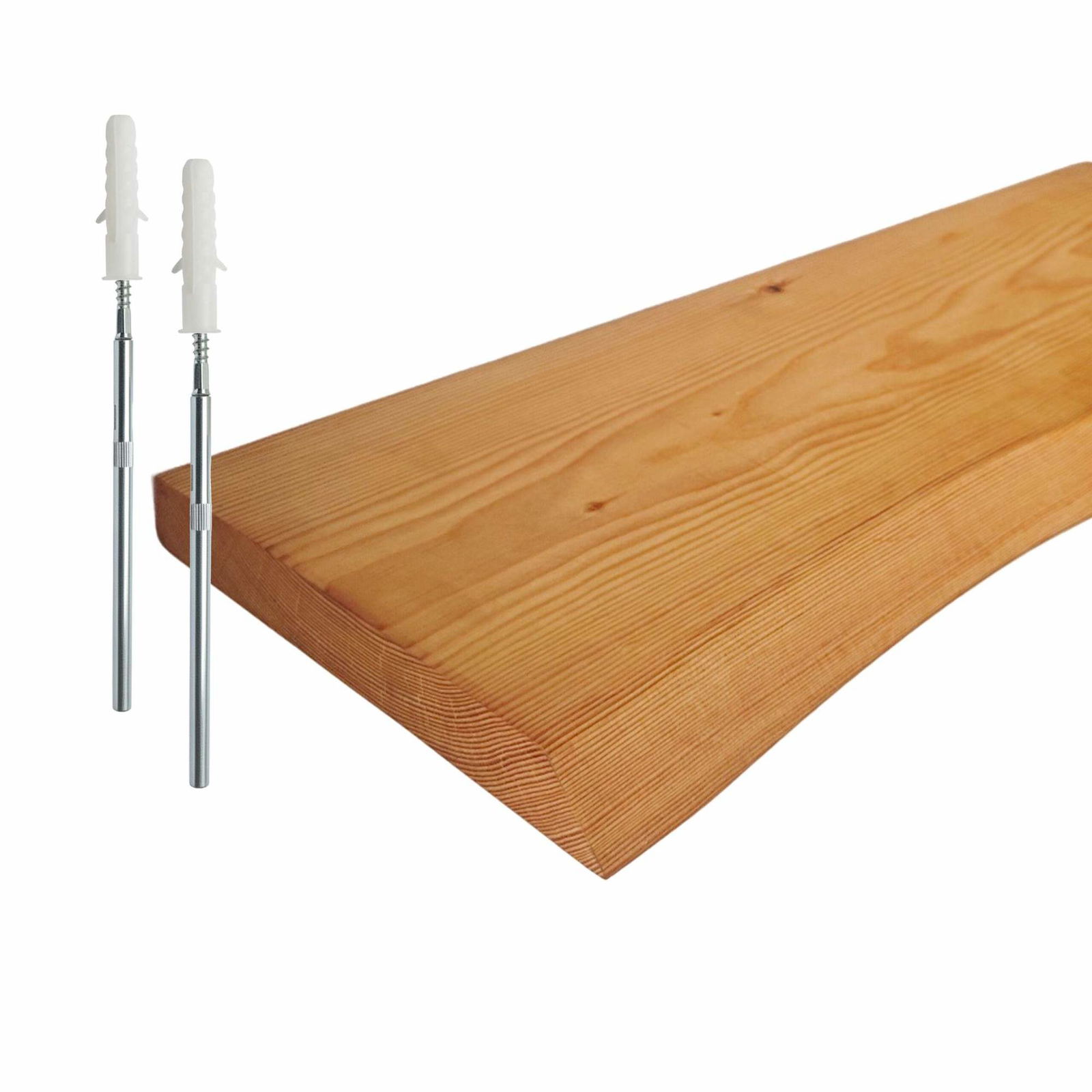 Live Edge massivt træhylde – Rustikt svævende design