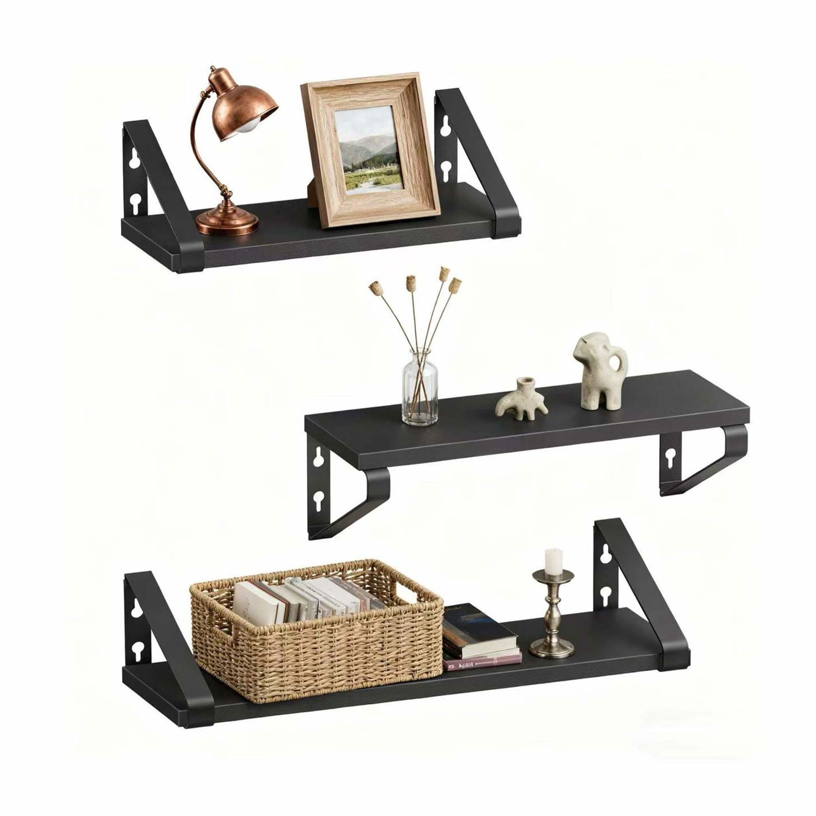 Væghylder – 3 størrelser til planter, bøger, dekoration